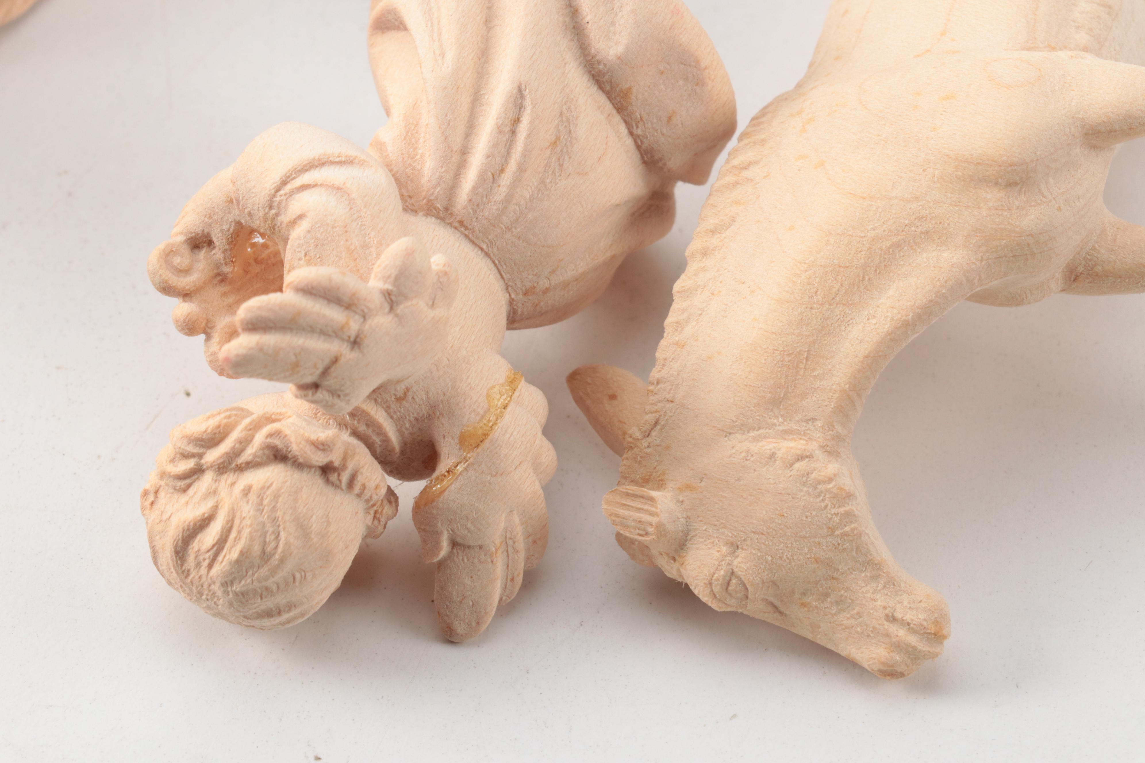 Josef Albi German Carved Wooden Christmas Nativity Figurines