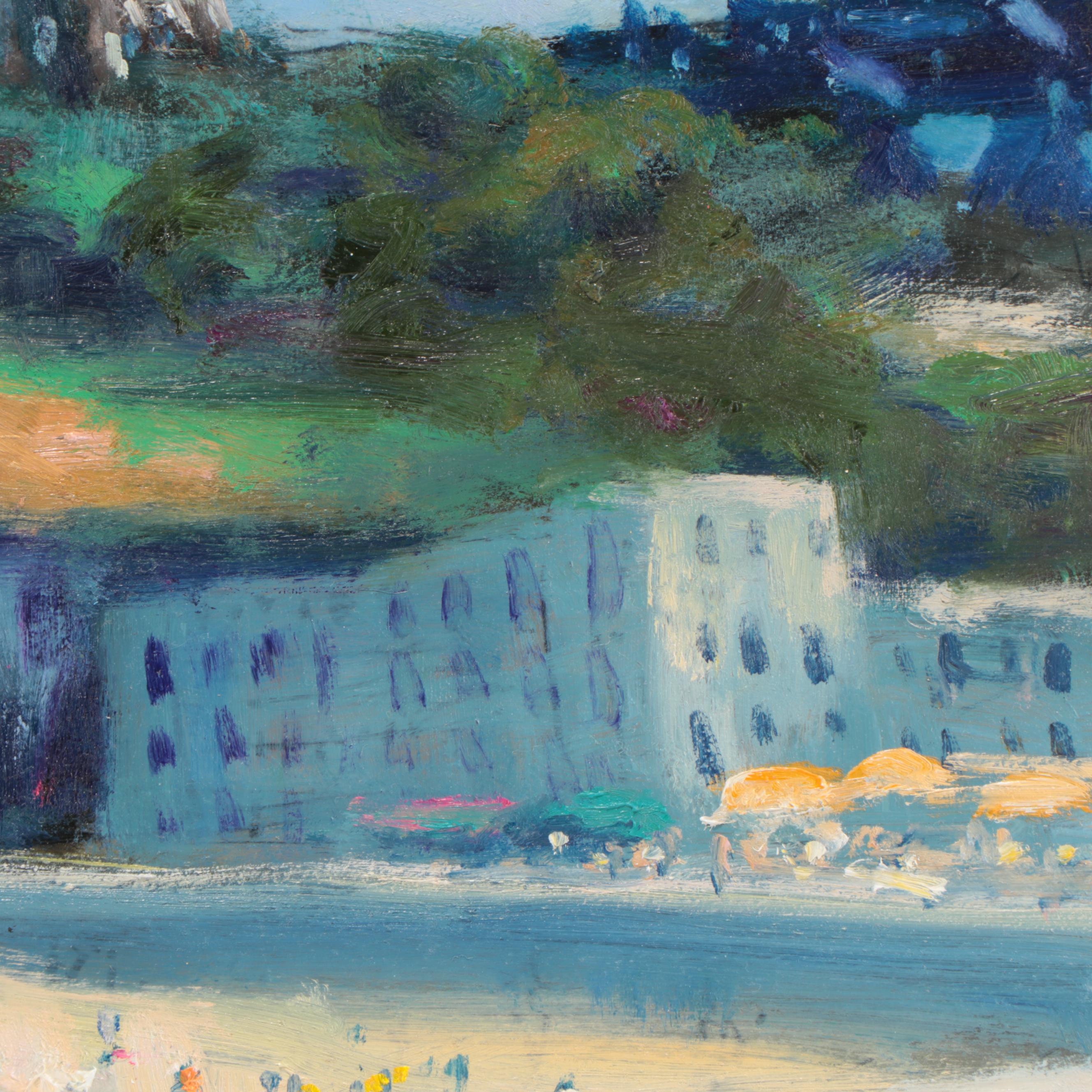 Nino Pippa Oil Painting "Normandy - Etretat Beach," 2016