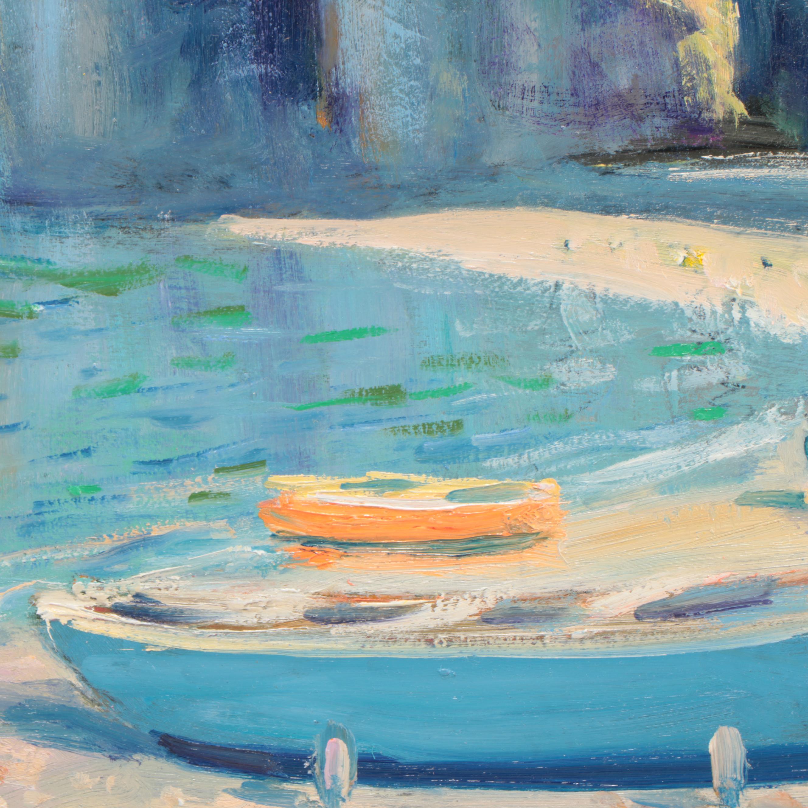 Nino Pippa Oil Painting "Normandy - Etretat Beach," 2016