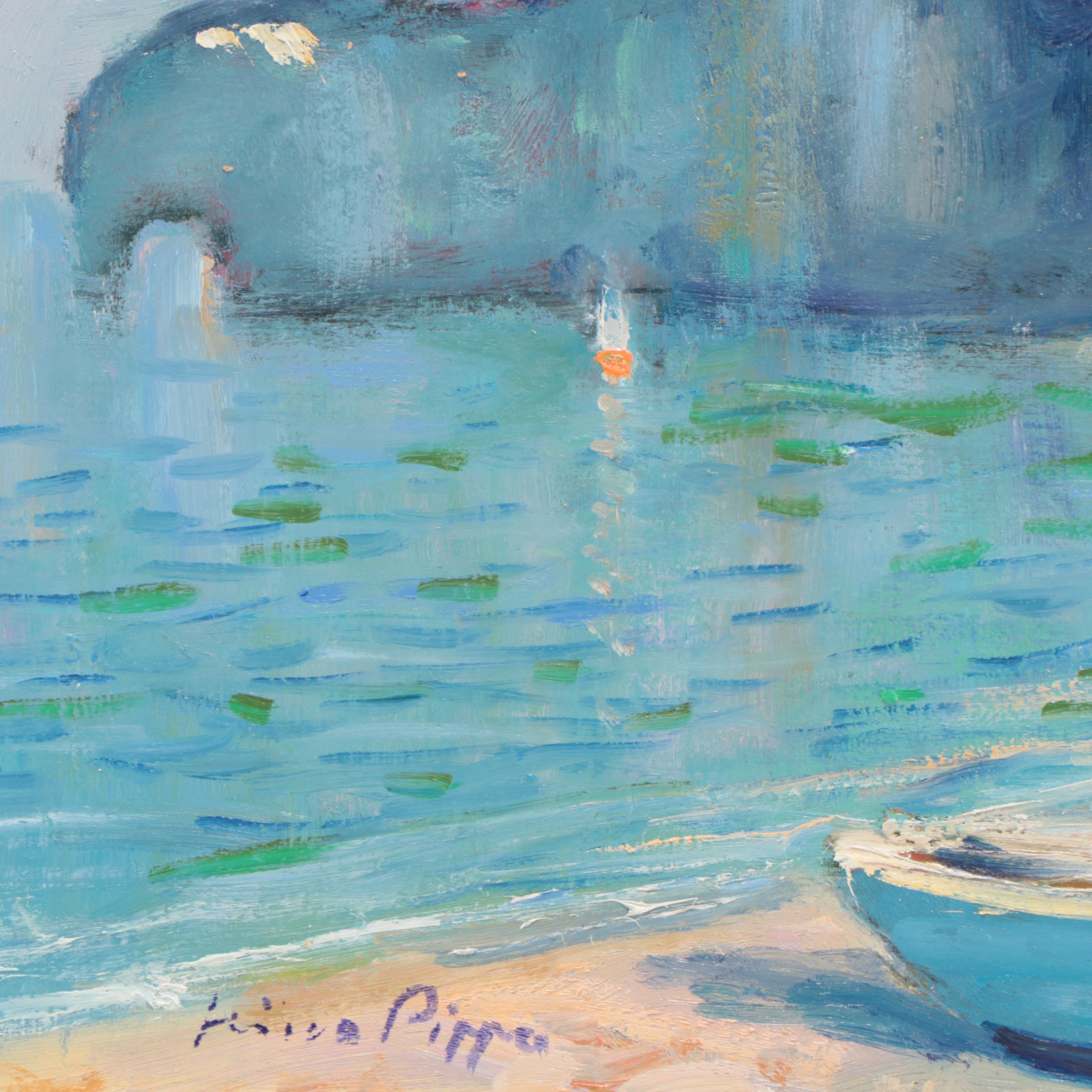 Nino Pippa Oil Painting "Normandy - Etretat Beach," 2016