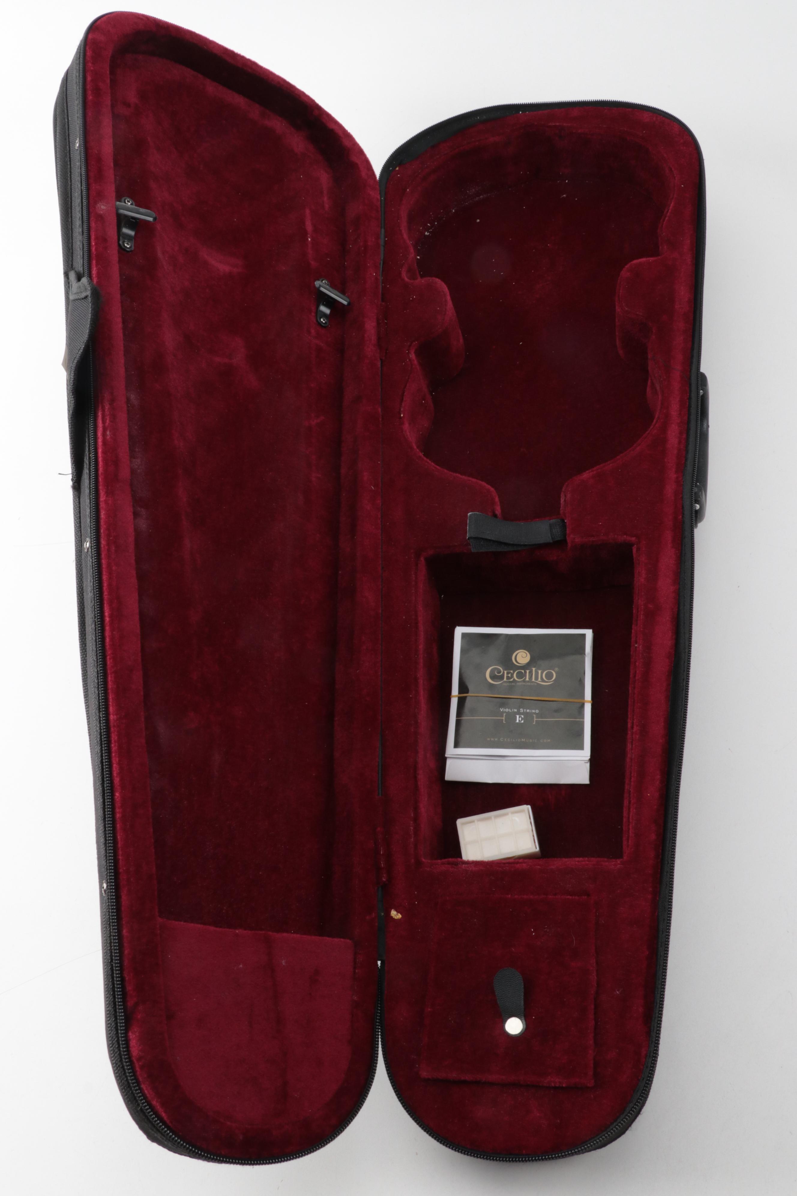 Mendini by Cecilio 4/4 Violin With Case and Bows