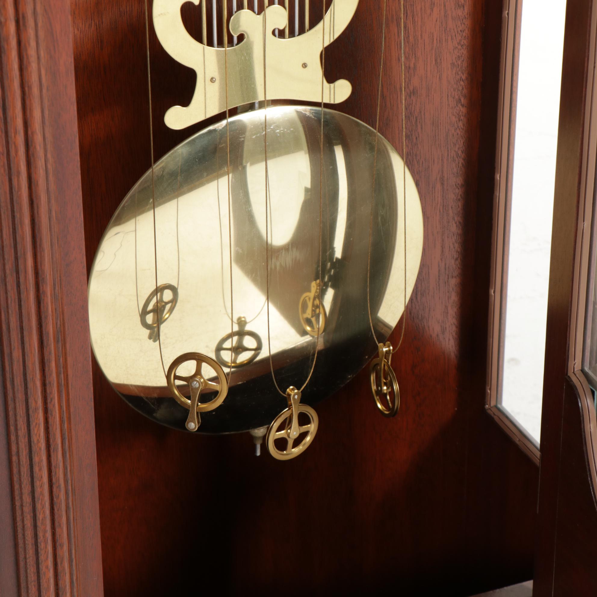 Colonial Molyneux Federal Style Mahogany Grandfather Clock, Late 20th Century