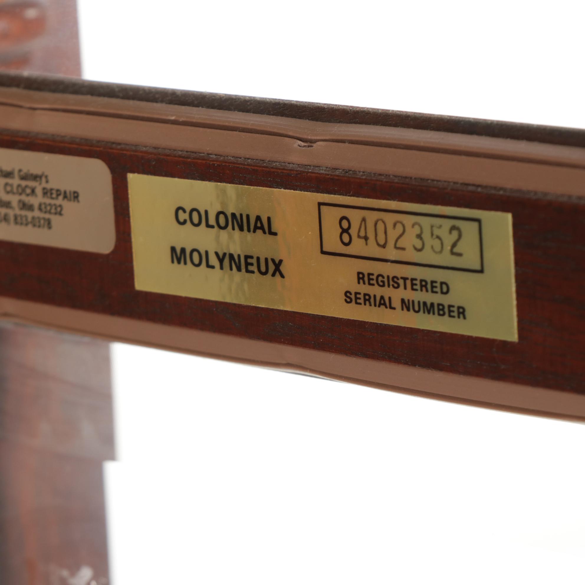 Colonial Molyneux Federal Style Mahogany Grandfather Clock, Late 20th Century