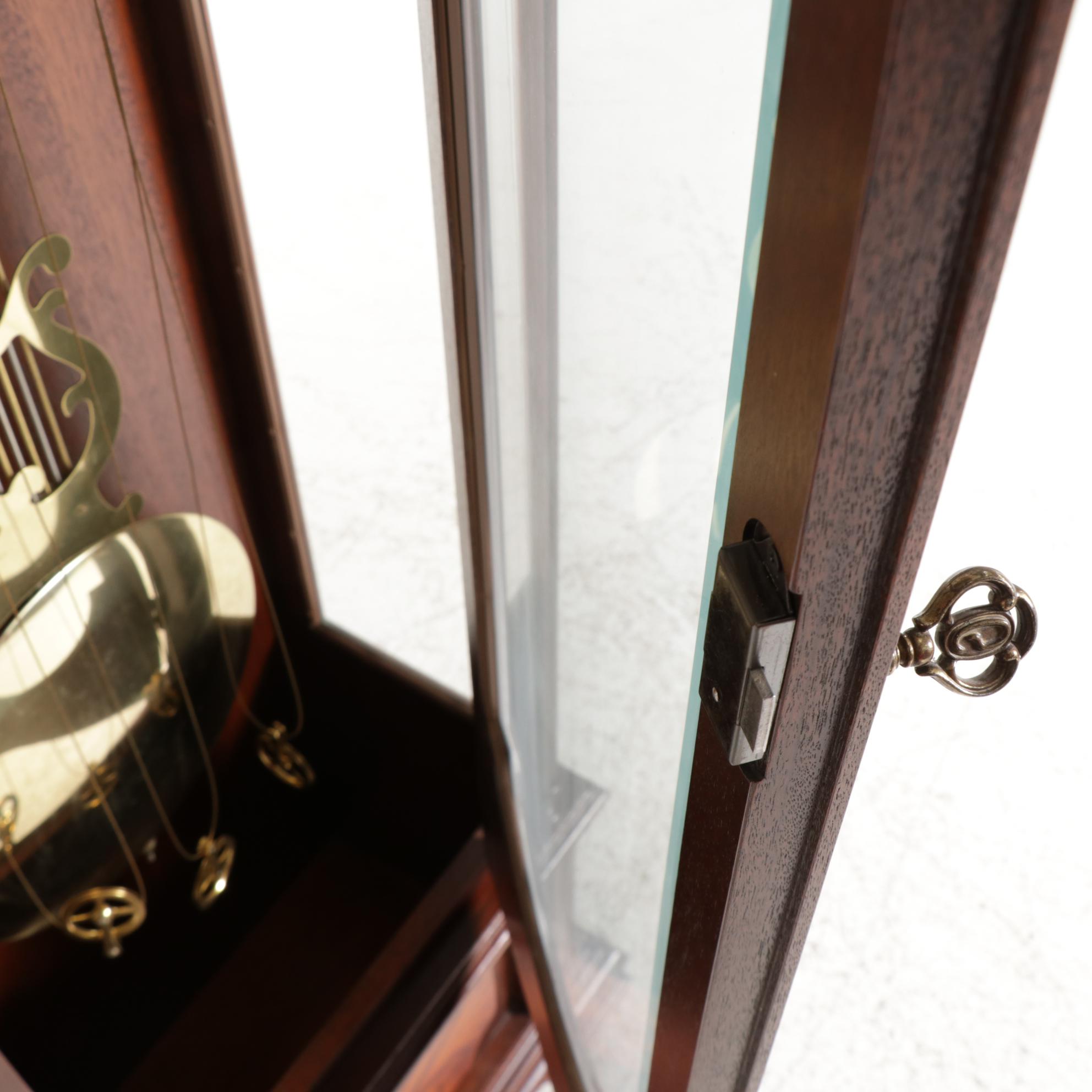 Colonial Molyneux Federal Style Mahogany Grandfather Clock, Late 20th Century