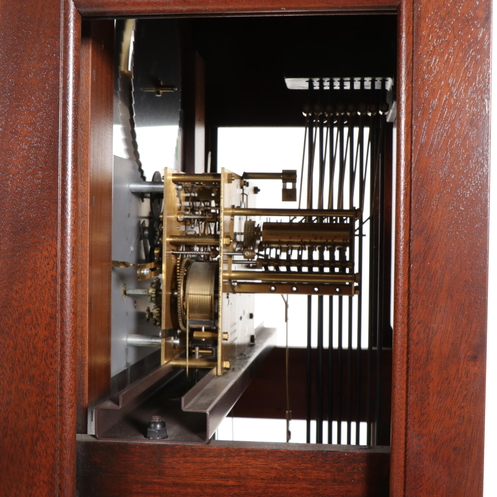 Colonial Molyneux Federal Style Mahogany Grandfather Clock, Late 20th Century