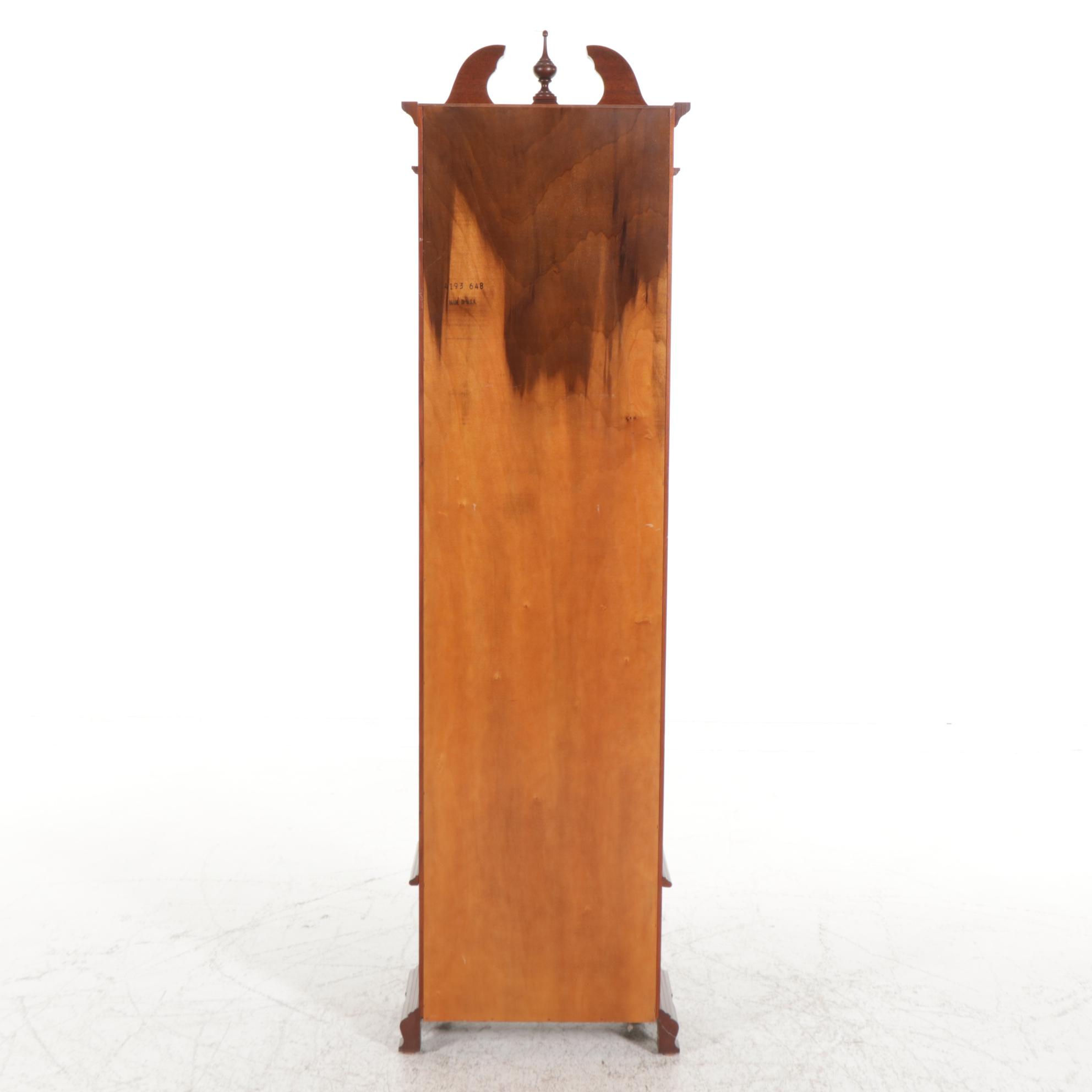 Colonial Molyneux Federal Style Mahogany Grandfather Clock, Late 20th Century