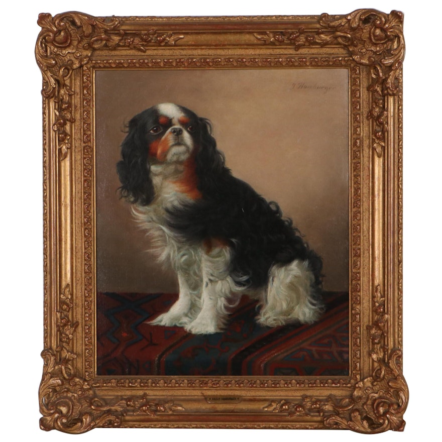 Julius Hamburger Canine Portrait Oil Painting