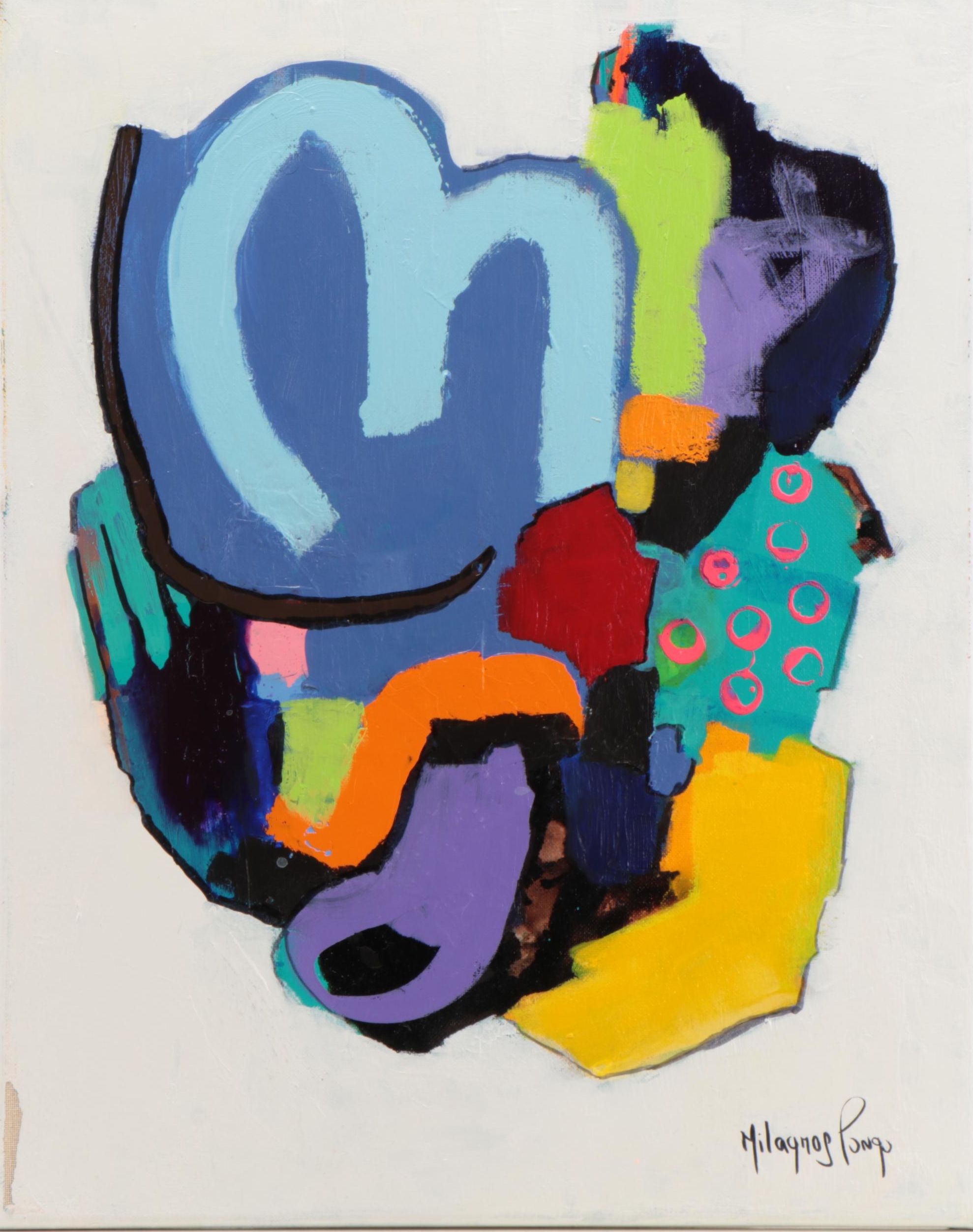 Milagros Pongo Abstract Mixed Media Painting "Scorpio"