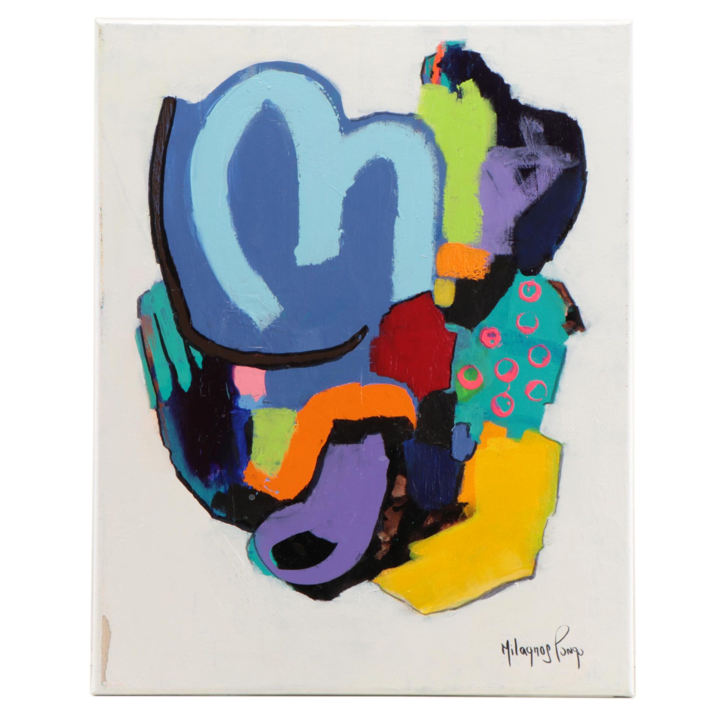 Milagros Pongo Abstract Mixed Media Painting "Scorpio"