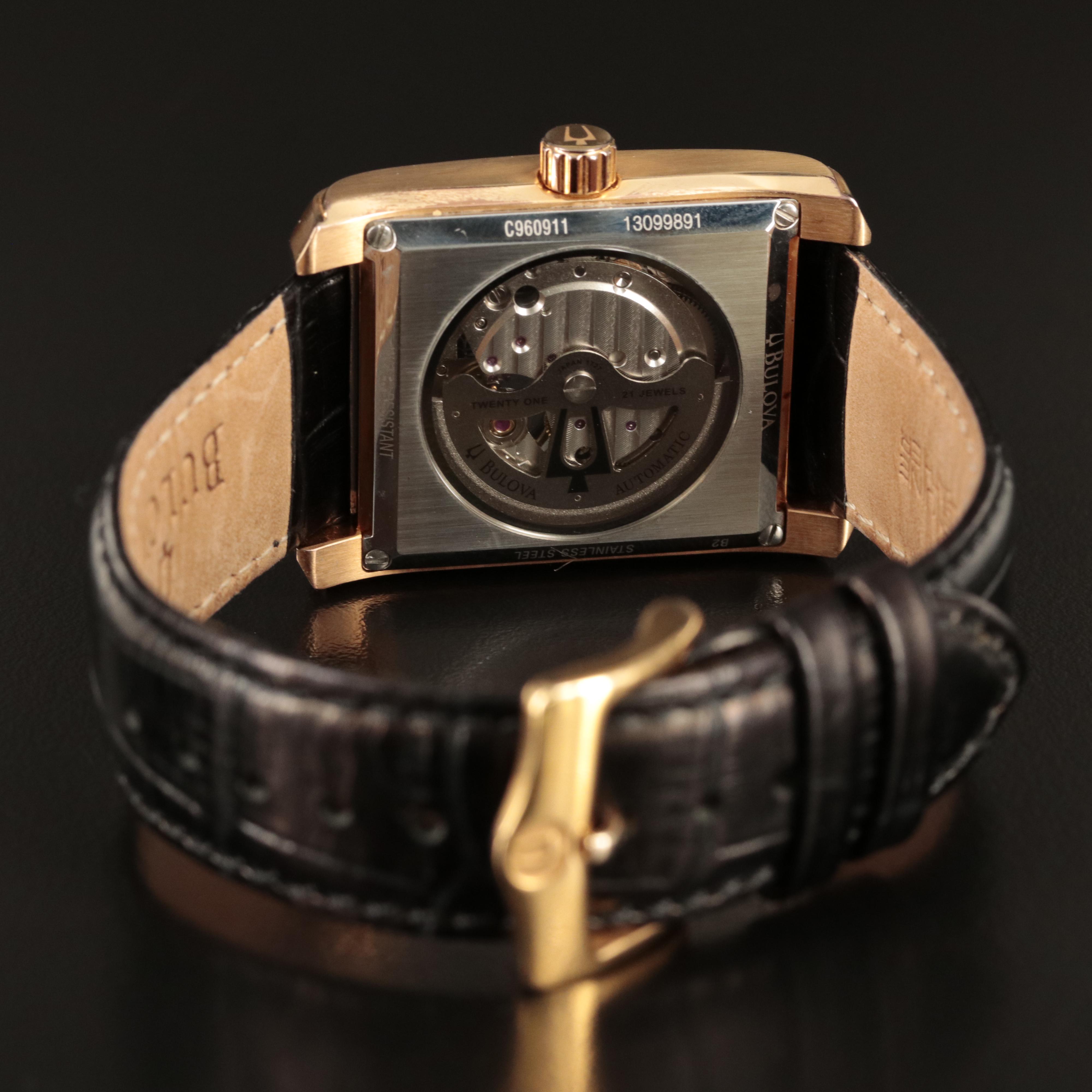 Bulova BVA Series 160 Automatic, Rose Gold Tone Stainless Steel Watch