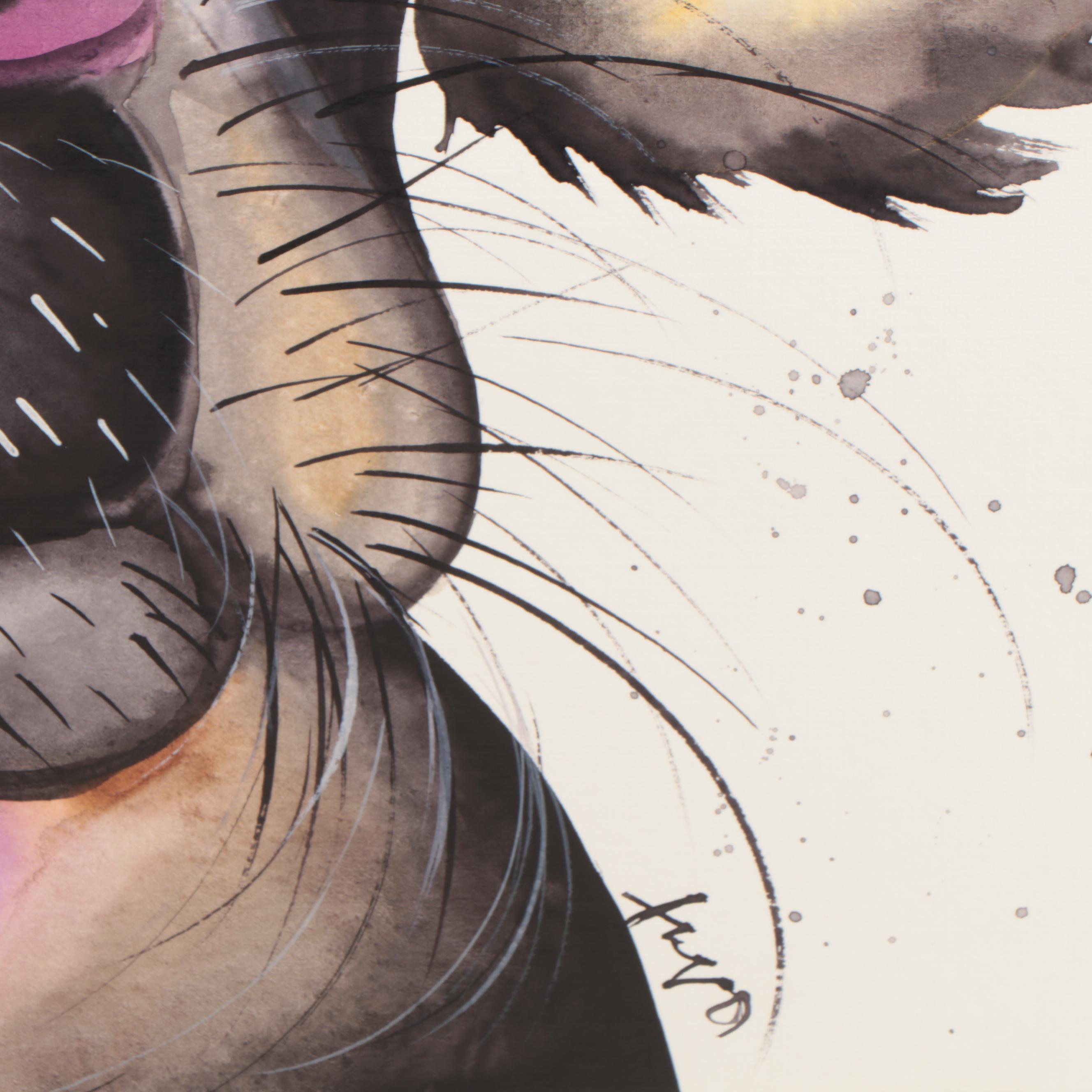 Anne Gorywine Watercolor Painting of Cow, 2020