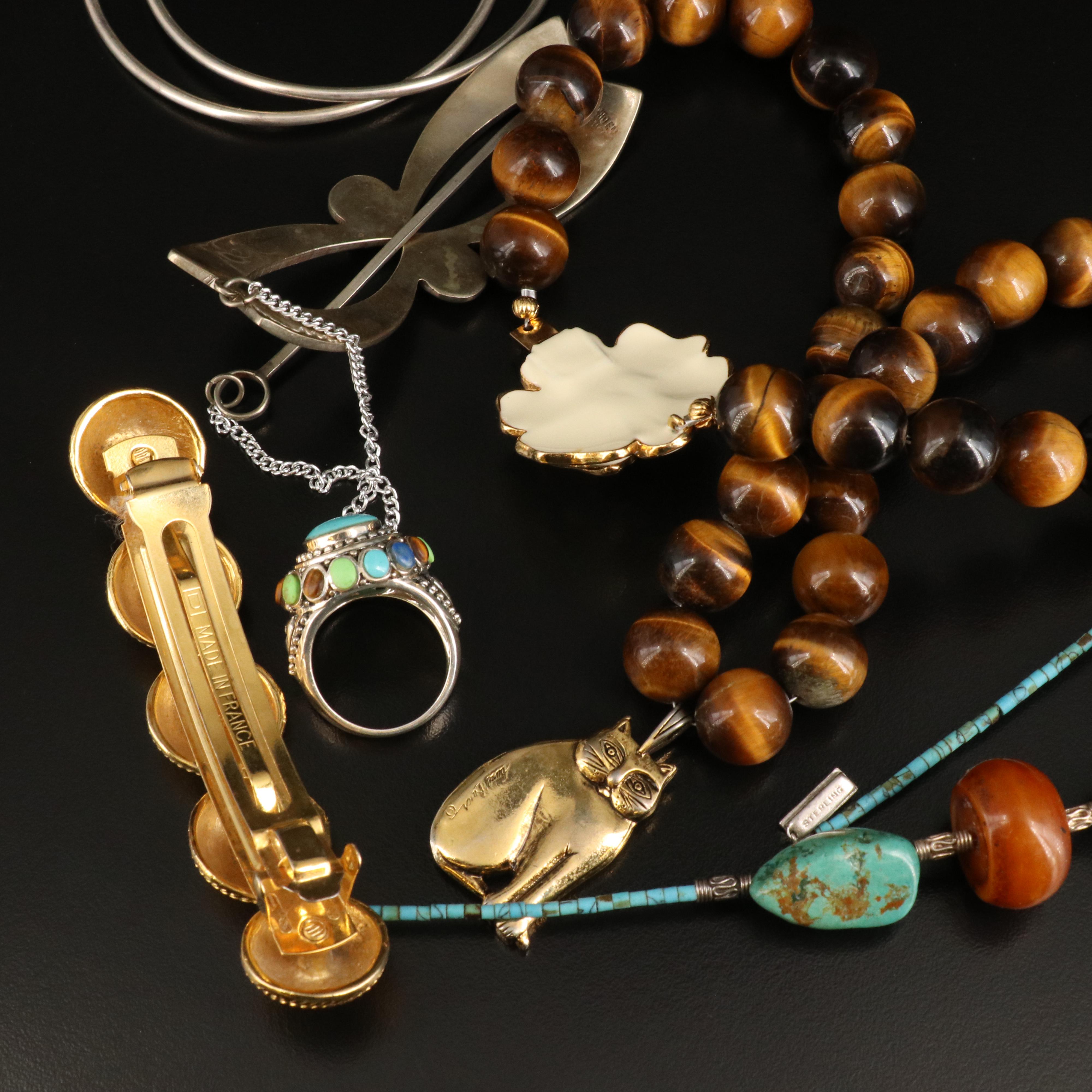 Laurel Burch Cat Necklace and Sterling Featured in Jewelry Collection