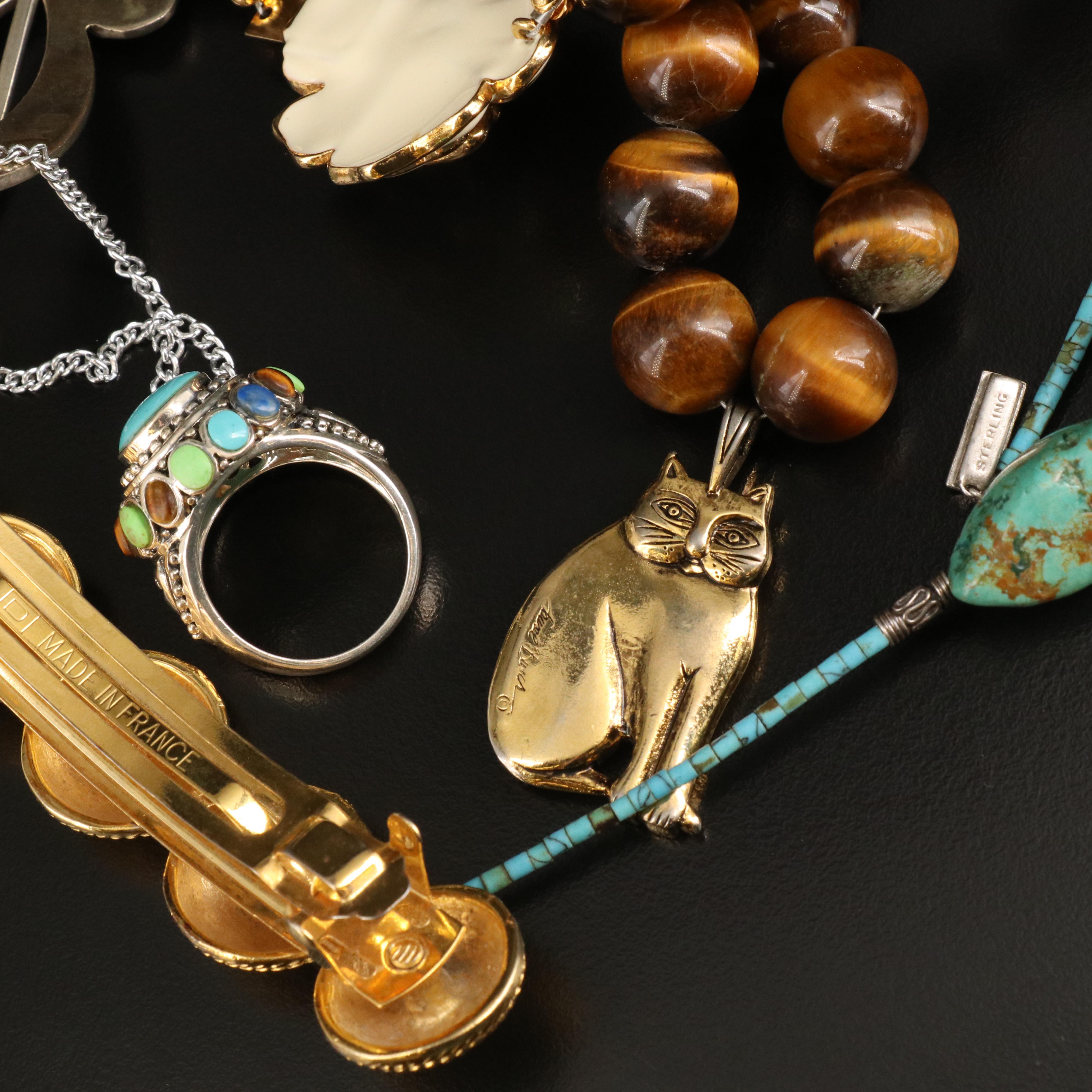 Laurel Burch Cat Necklace and Sterling Featured in Jewelry Collection