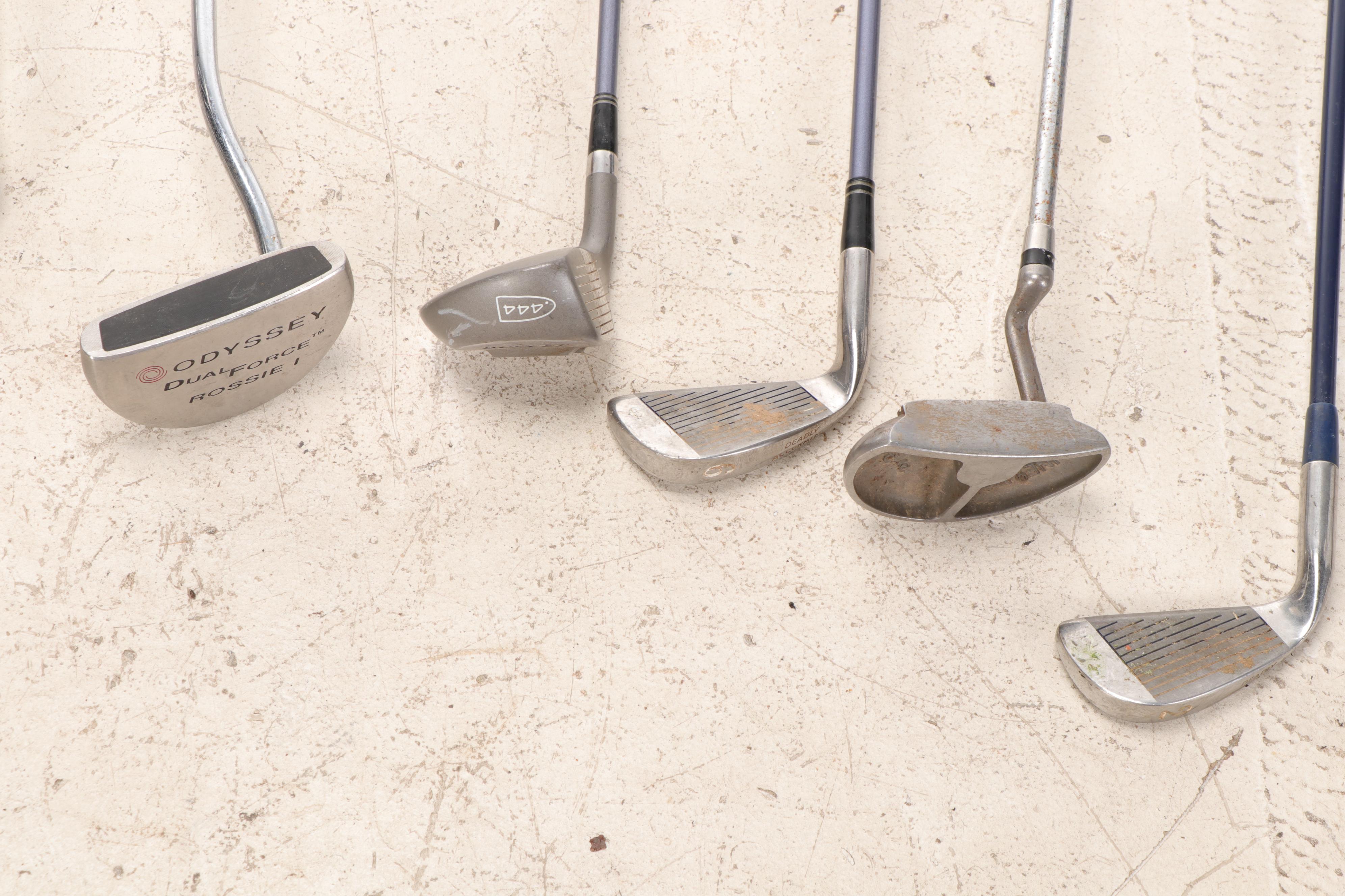 Daiwa Coach Collection Faux Leather and Plaid Golf Bag With Club Assortment