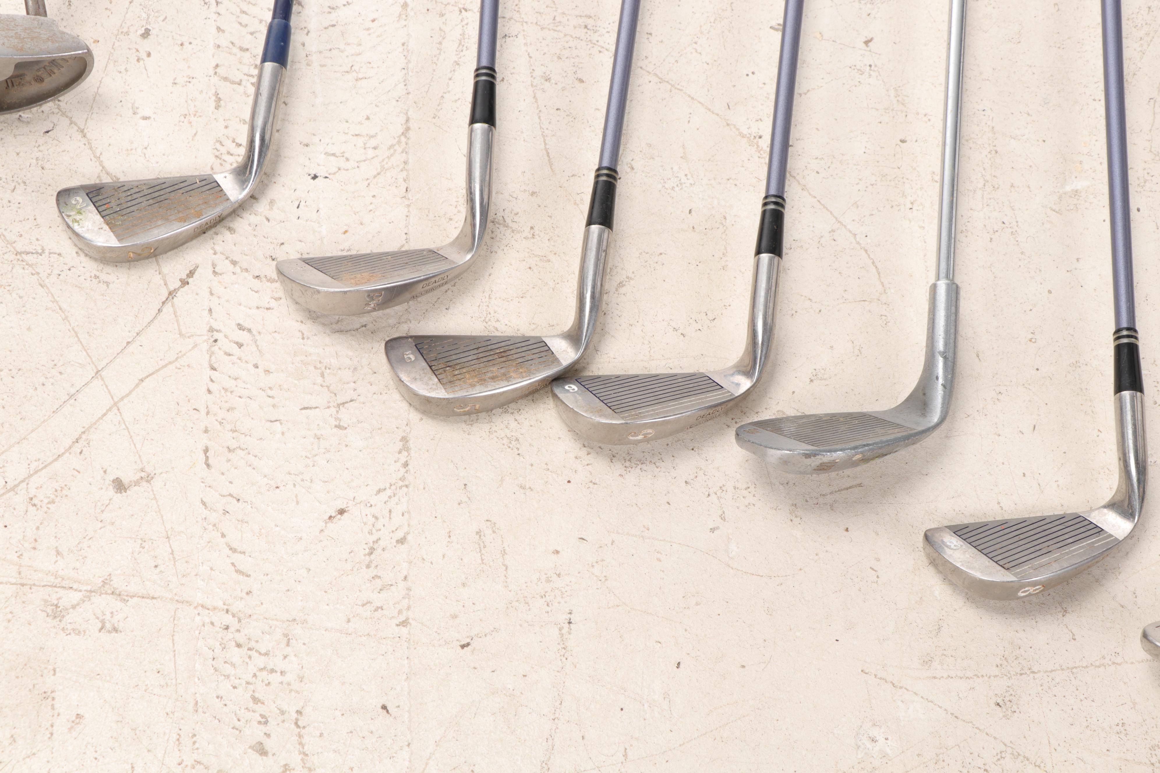 Daiwa Coach Collection Faux Leather and Plaid Golf Bag With Club Assortment