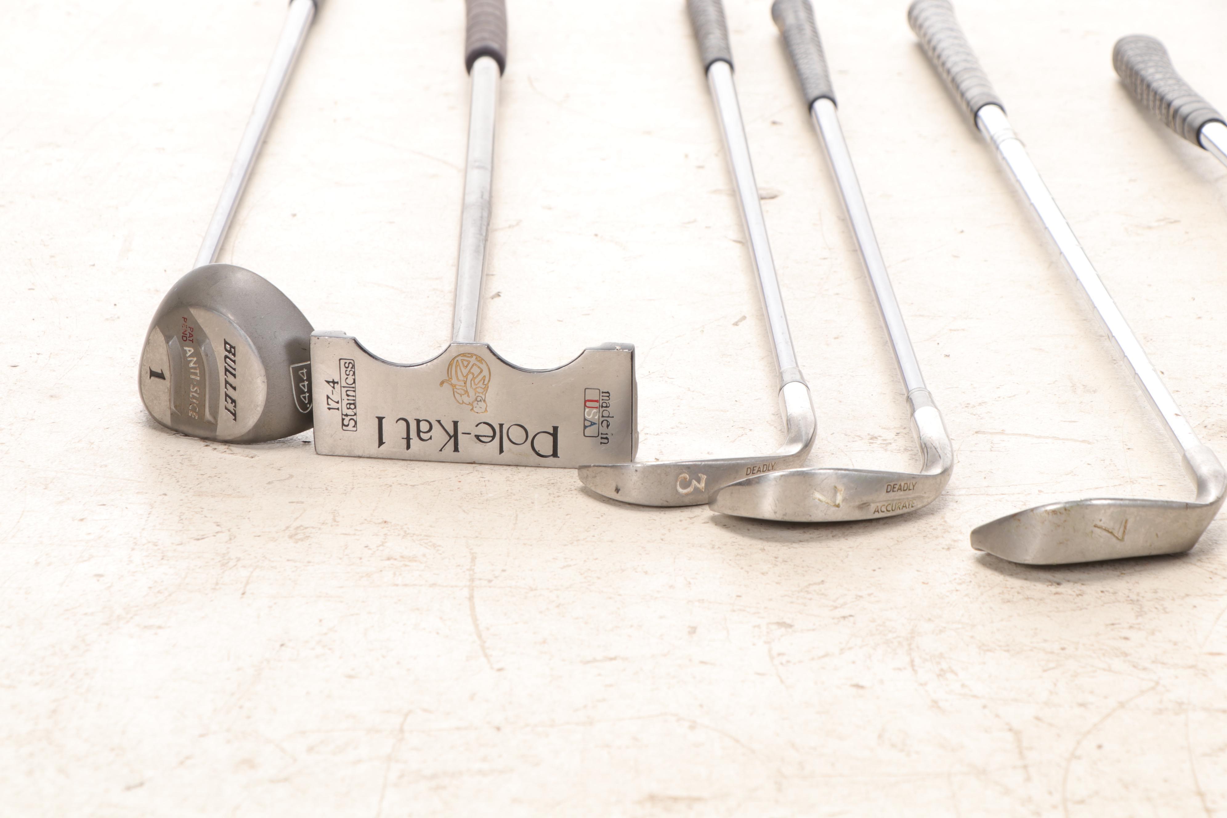 Daiwa Coach Collection Faux Leather and Plaid Golf Bag With Club Assortment