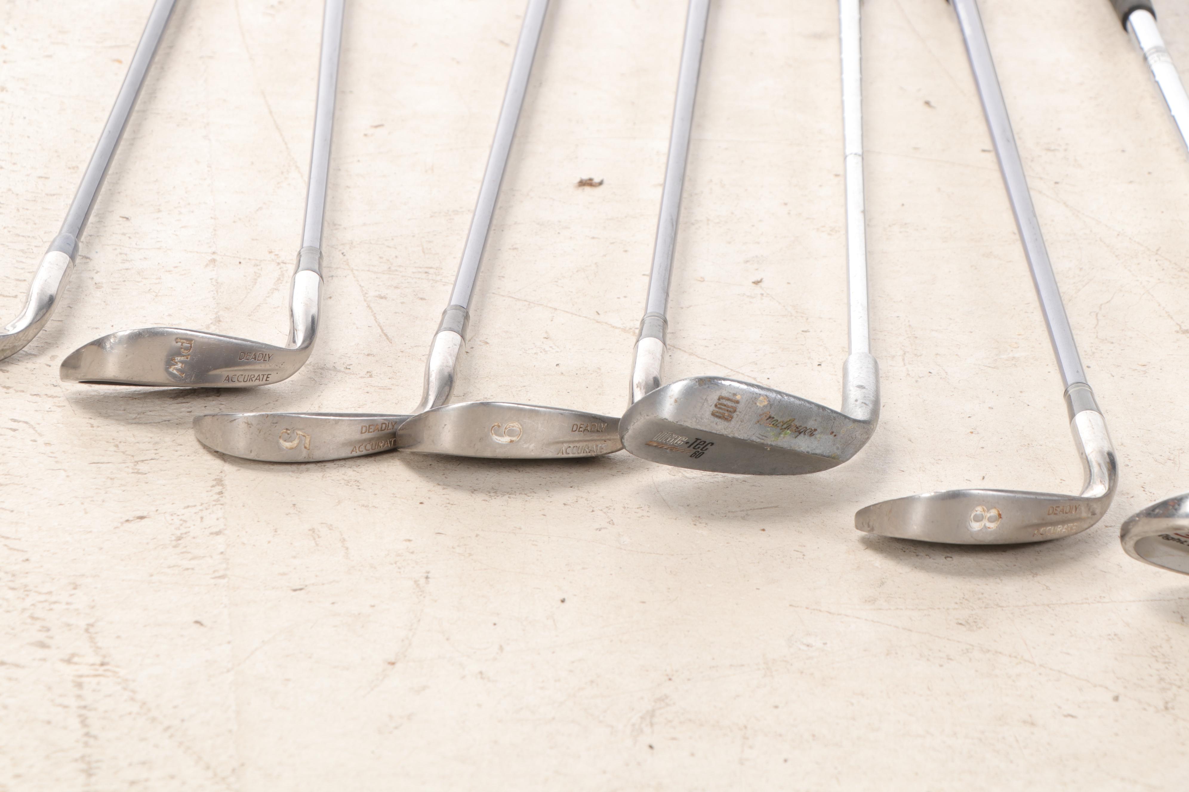 Daiwa Coach Collection Faux Leather and Plaid Golf Bag With Club Assortment