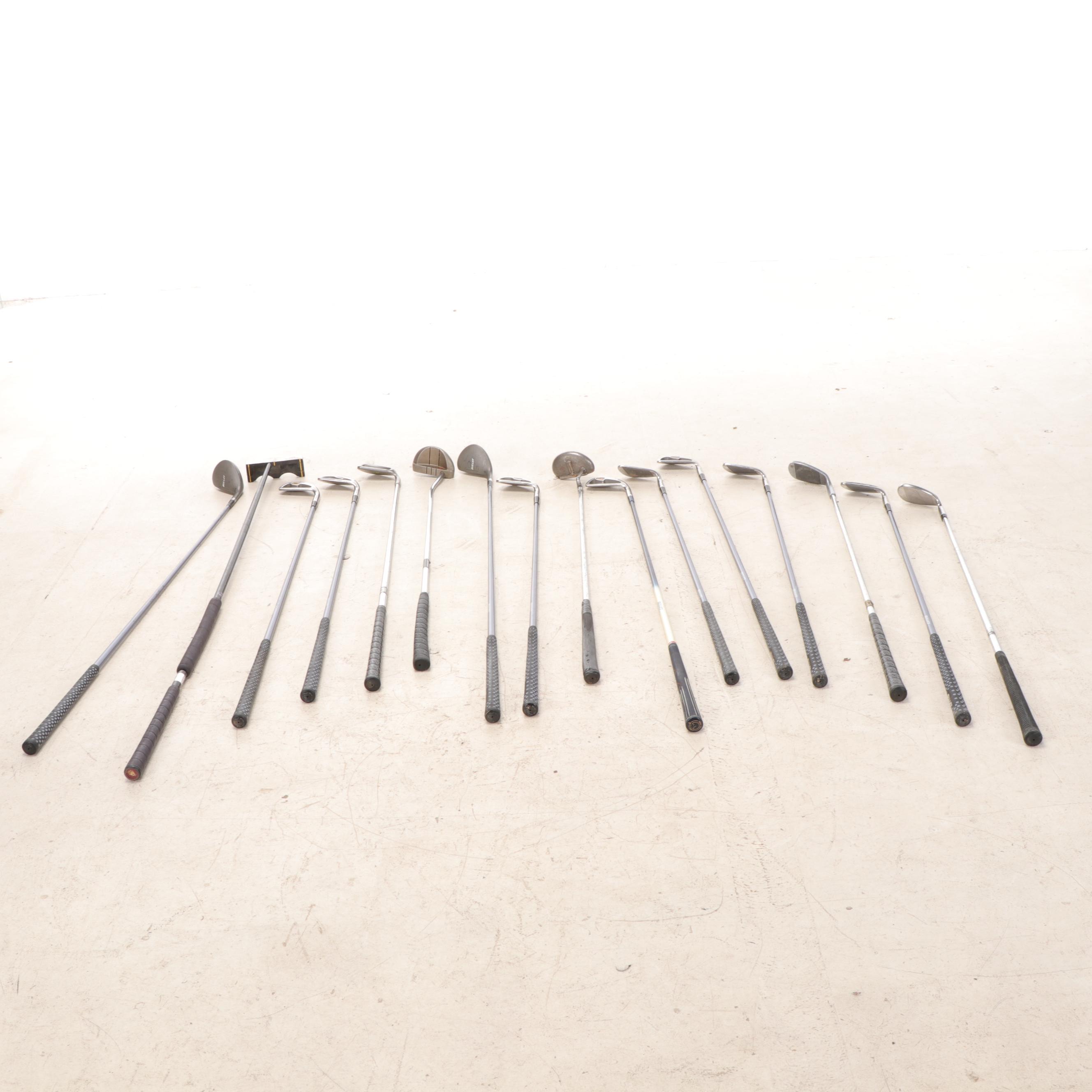 Daiwa Coach Collection Faux Leather and Plaid Golf Bag With Club Assortment