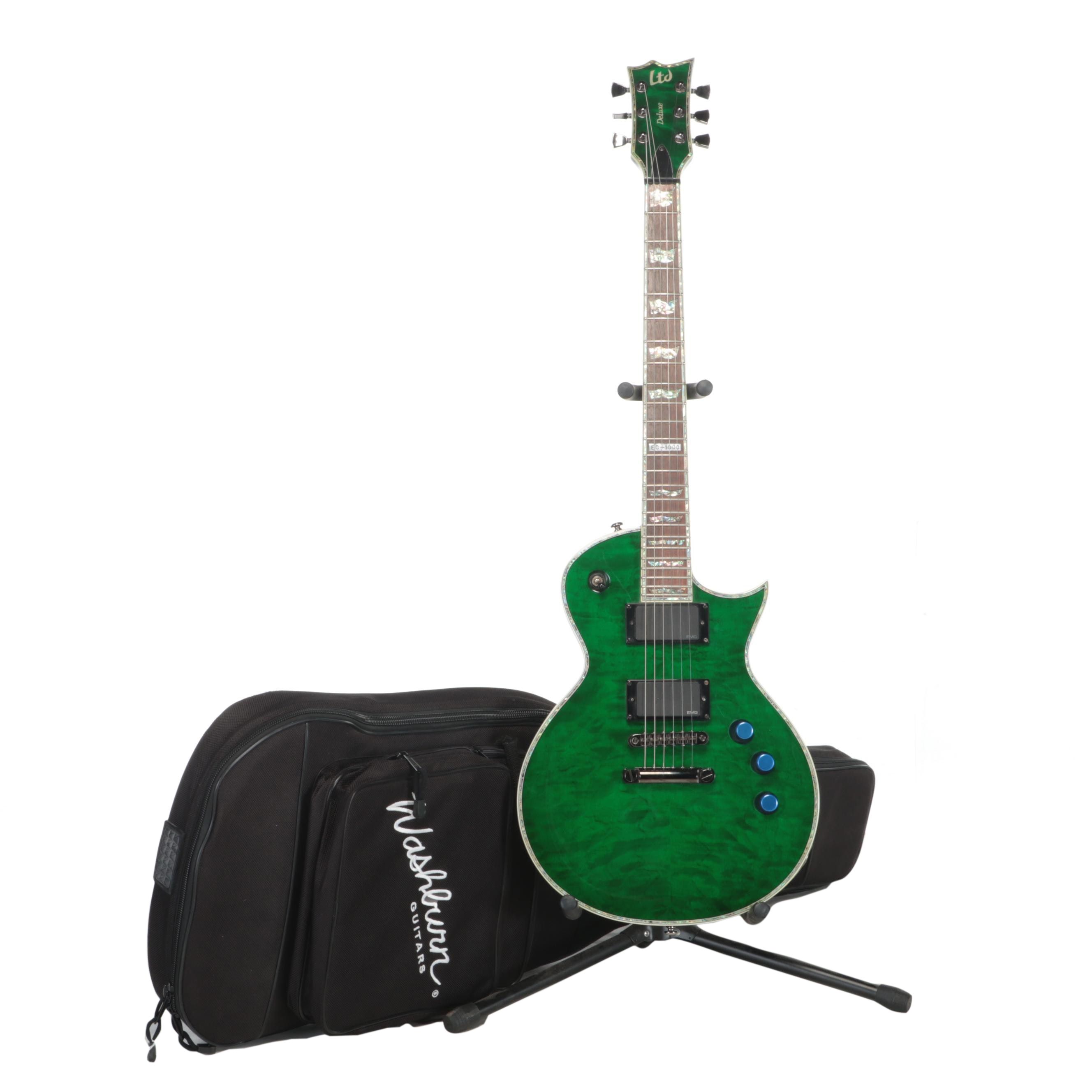 ESP LTD Deluxe EC-1000 Six String Electric Guitar with Soft Shell Case
