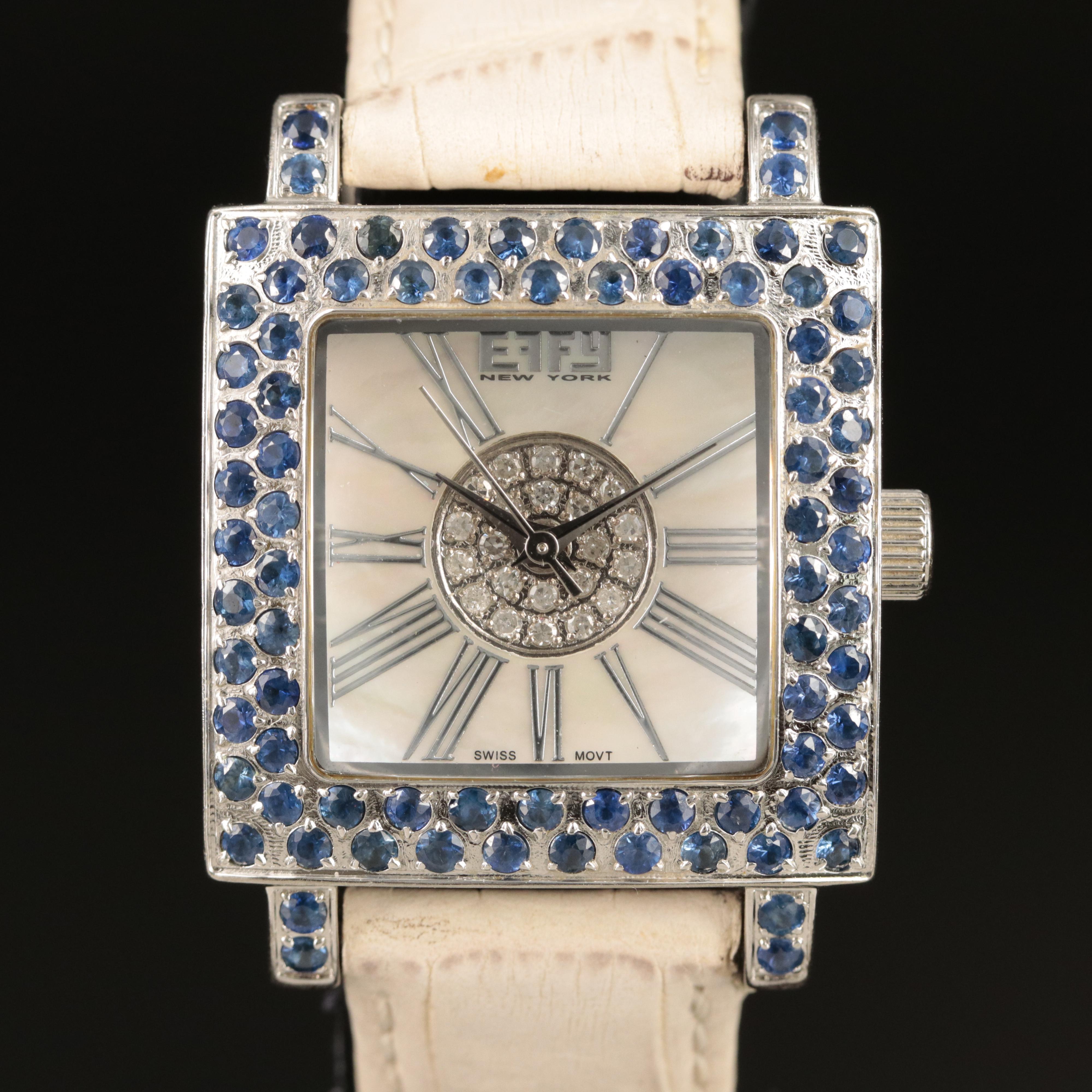 EFFY New York Sapphire and Diamond Watch