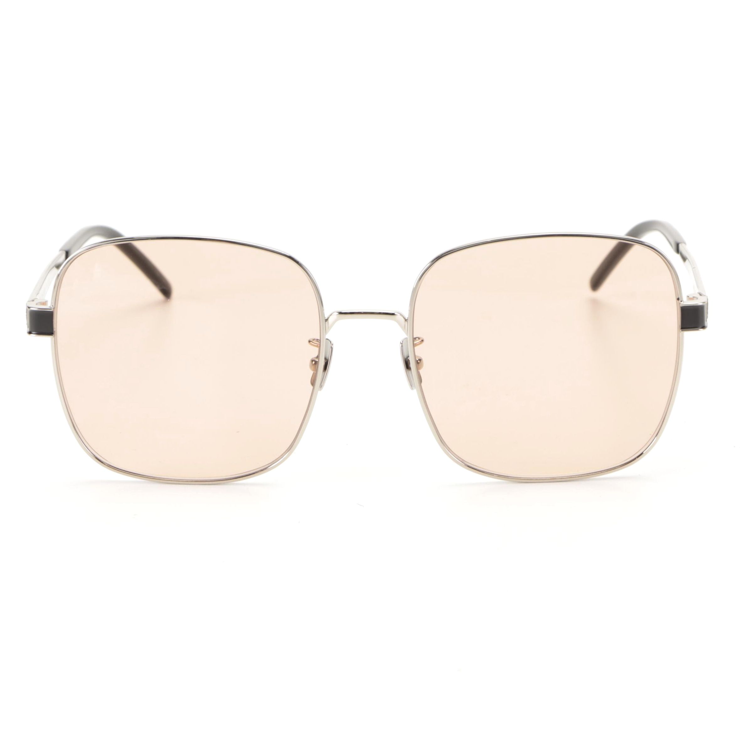 Saint Laurent SLM75 Square Sunglasses in Silver Tone with Case