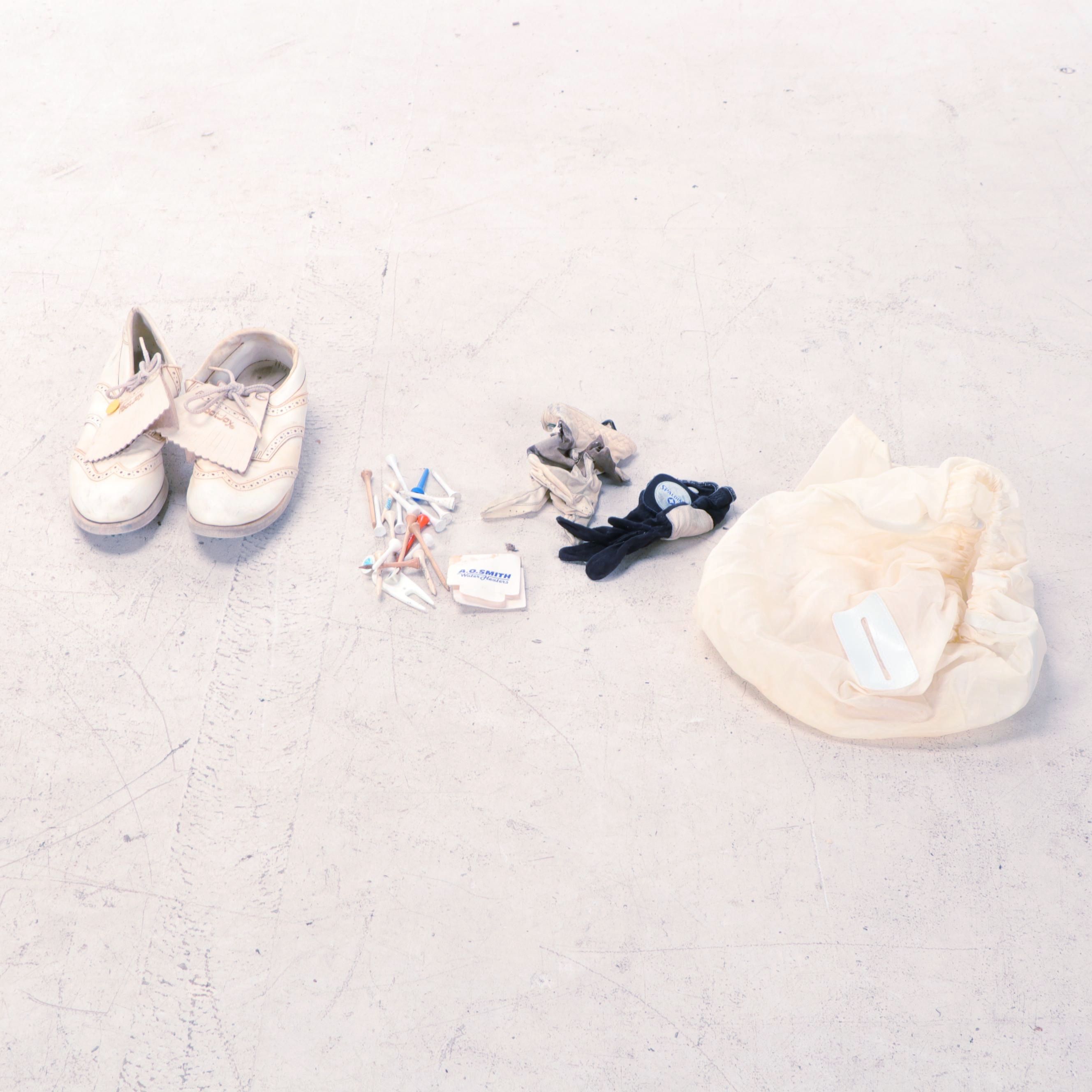 Daiwa Coach Collection Faux Leather and Plaid Golf Bag With Club Assortment