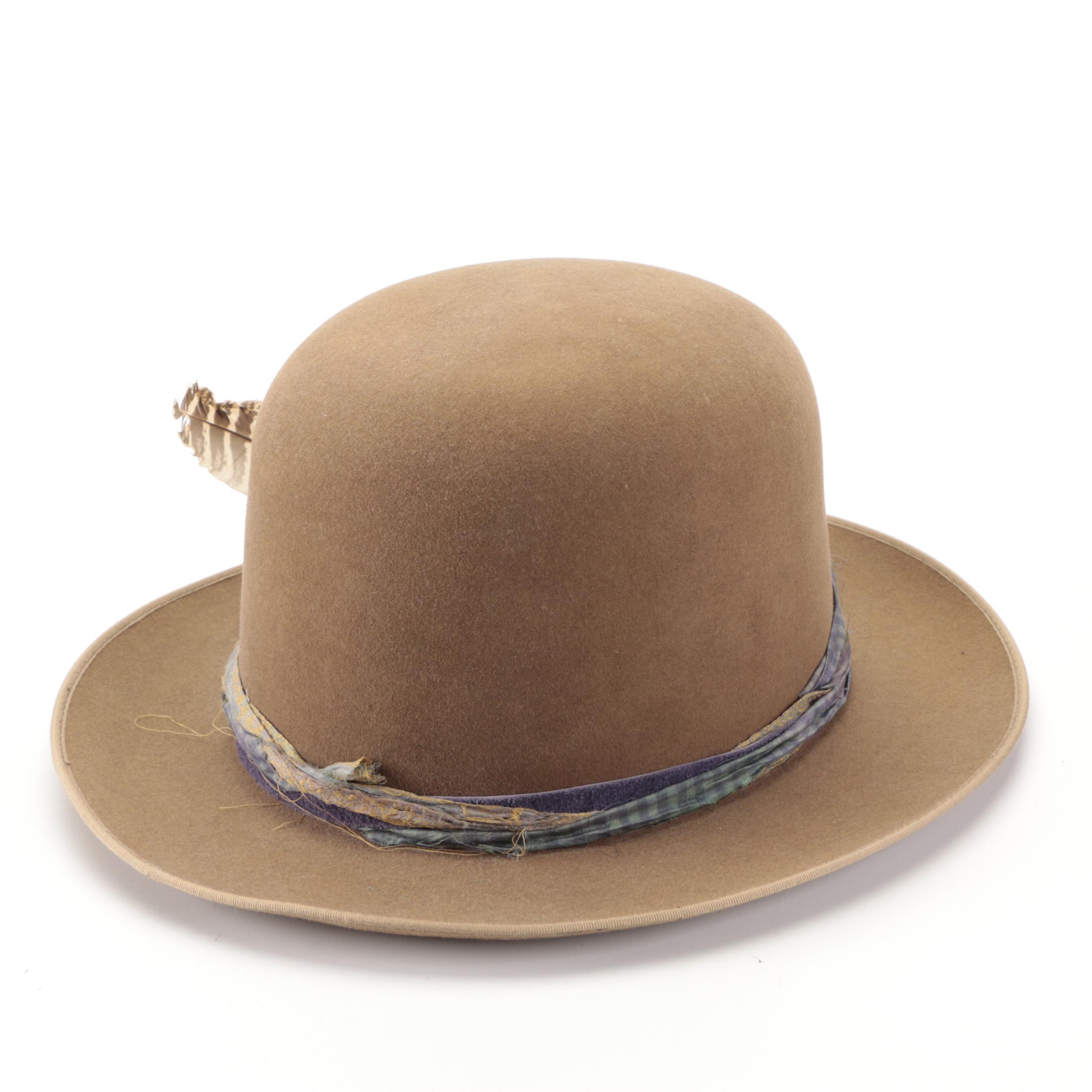 Hand-Embellished Stetson Royal DeLuxe Stratoliner Open Crown Fedora Hat