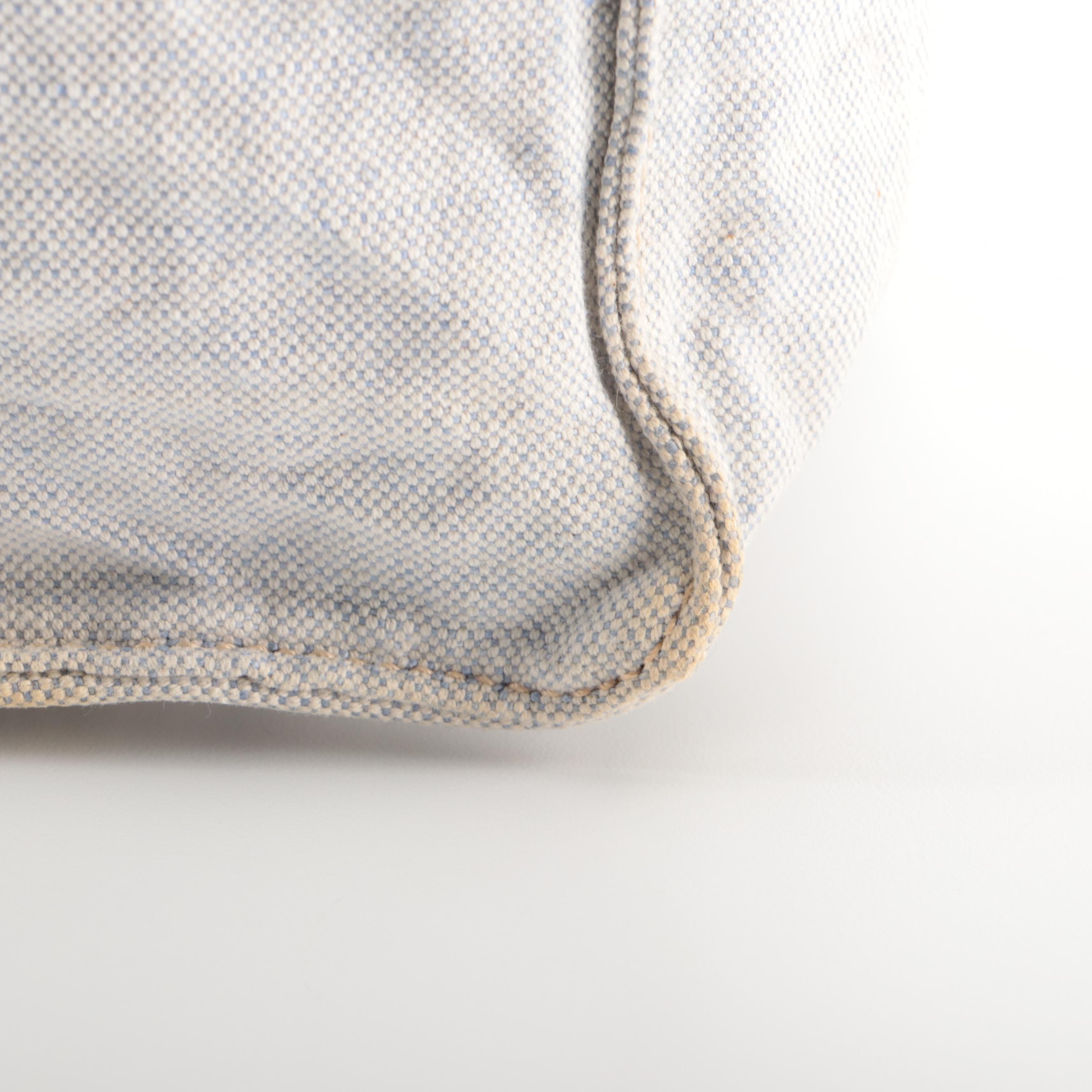 Prada Soft Shoulder Tote in Logo-Printed Canvas with Patent Leather Handles