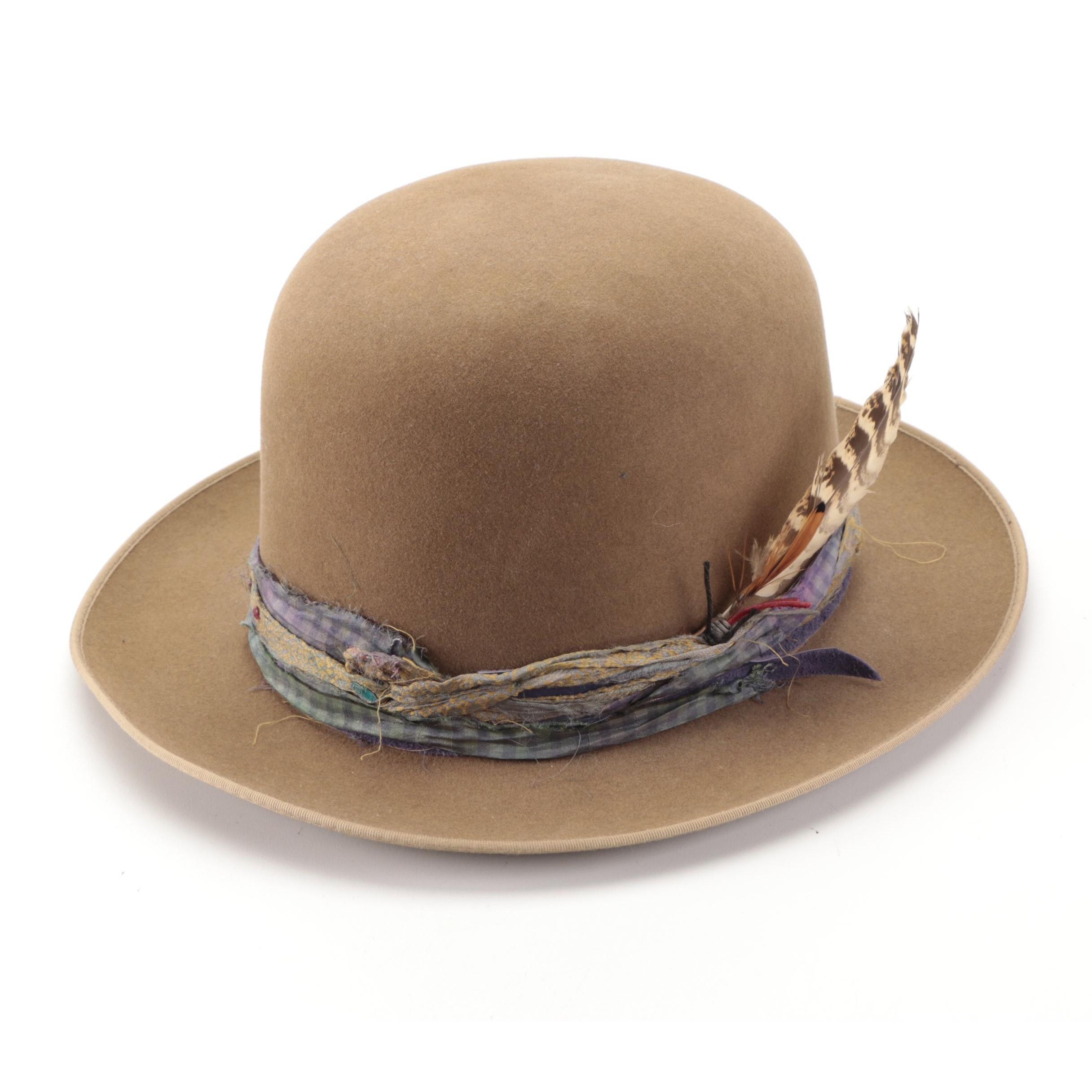 Hand-Embellished Stetson Royal DeLuxe Stratoliner Open Crown Fedora Hat
