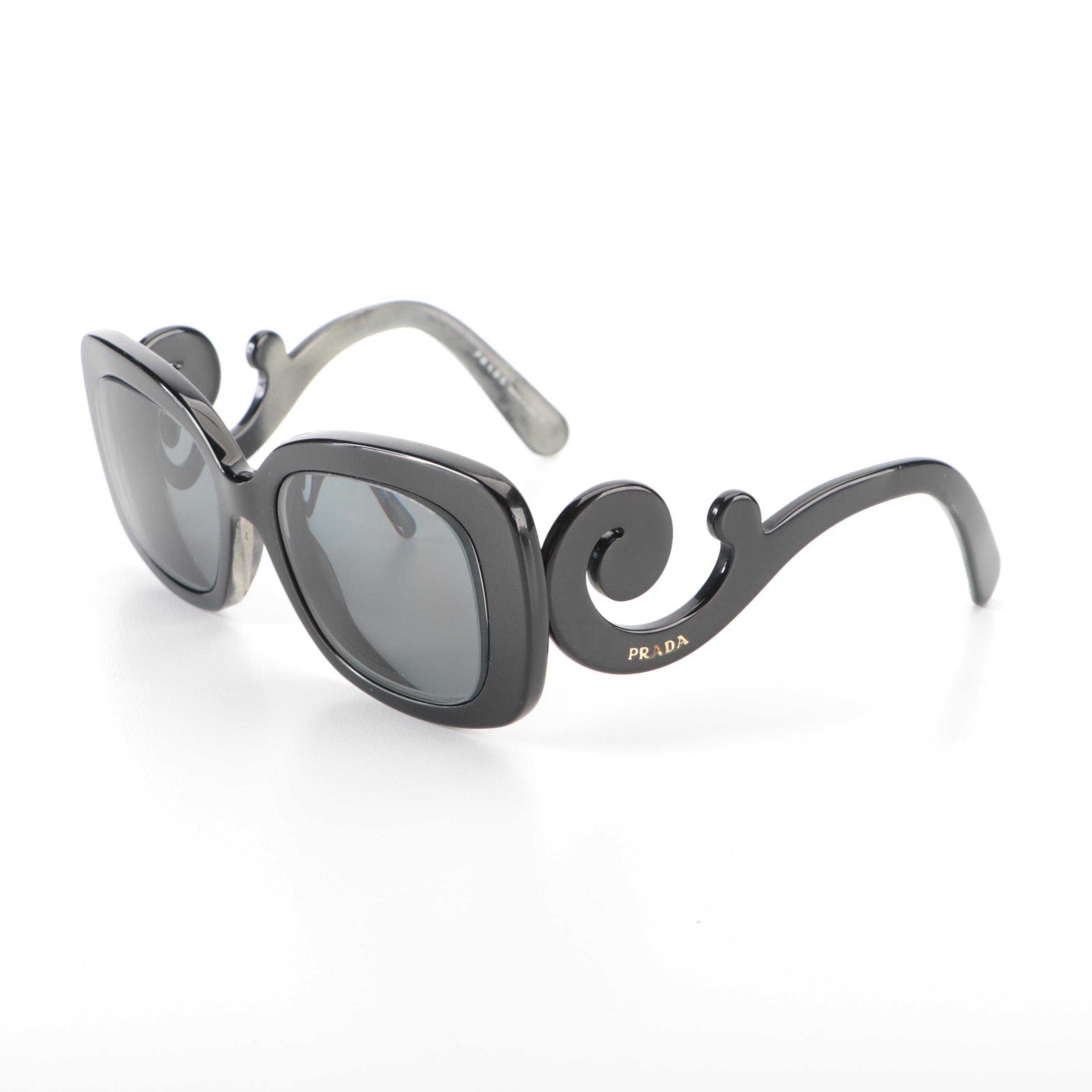 Prada SPR270 Baroque Prescription Sunglasses in Black