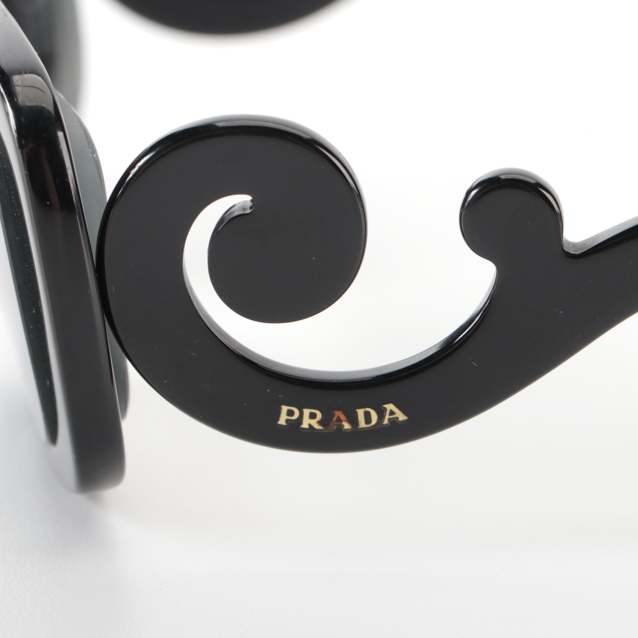 Prada SPR270 Baroque Prescription Sunglasses in Black