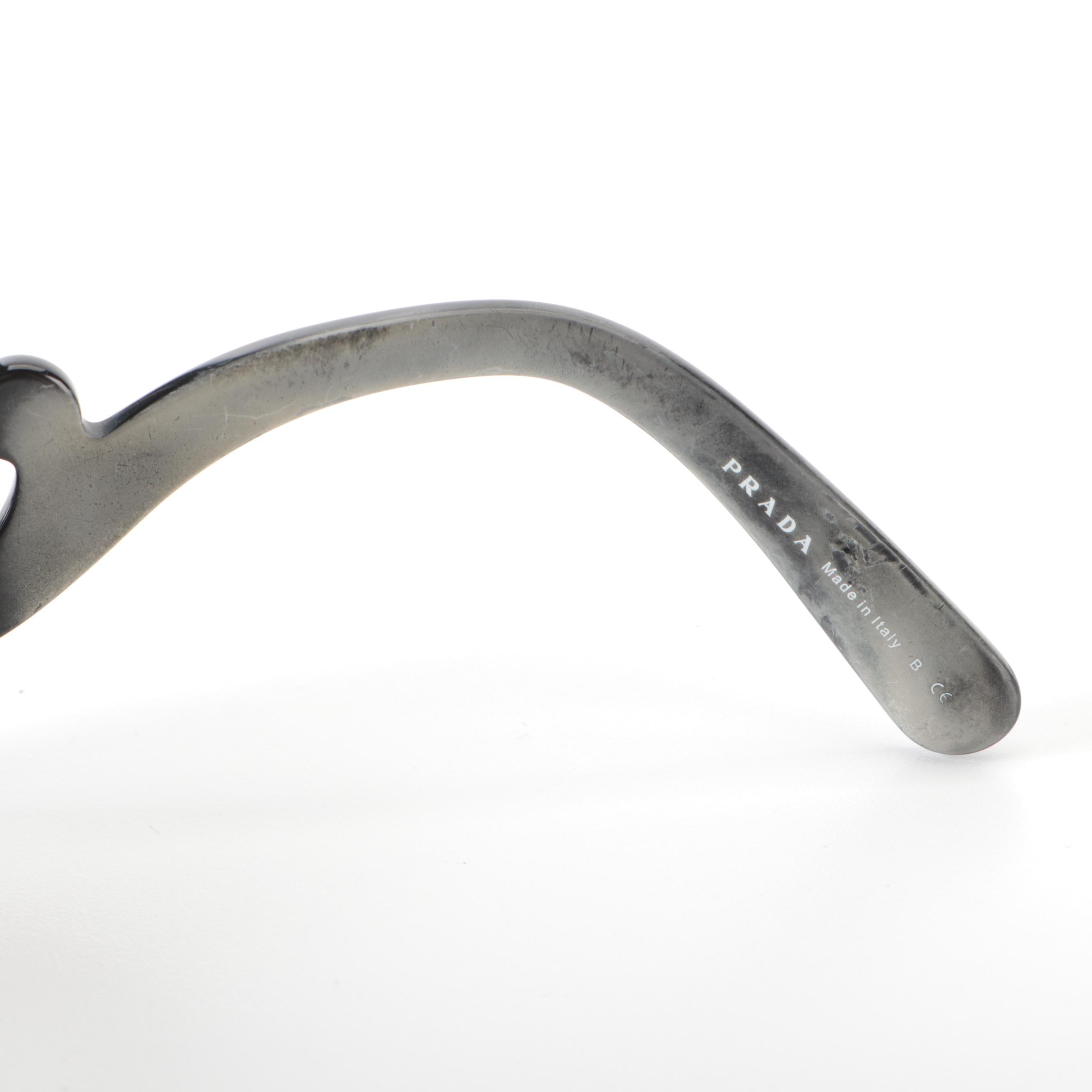 Prada SPR270 Baroque Prescription Sunglasses in Black