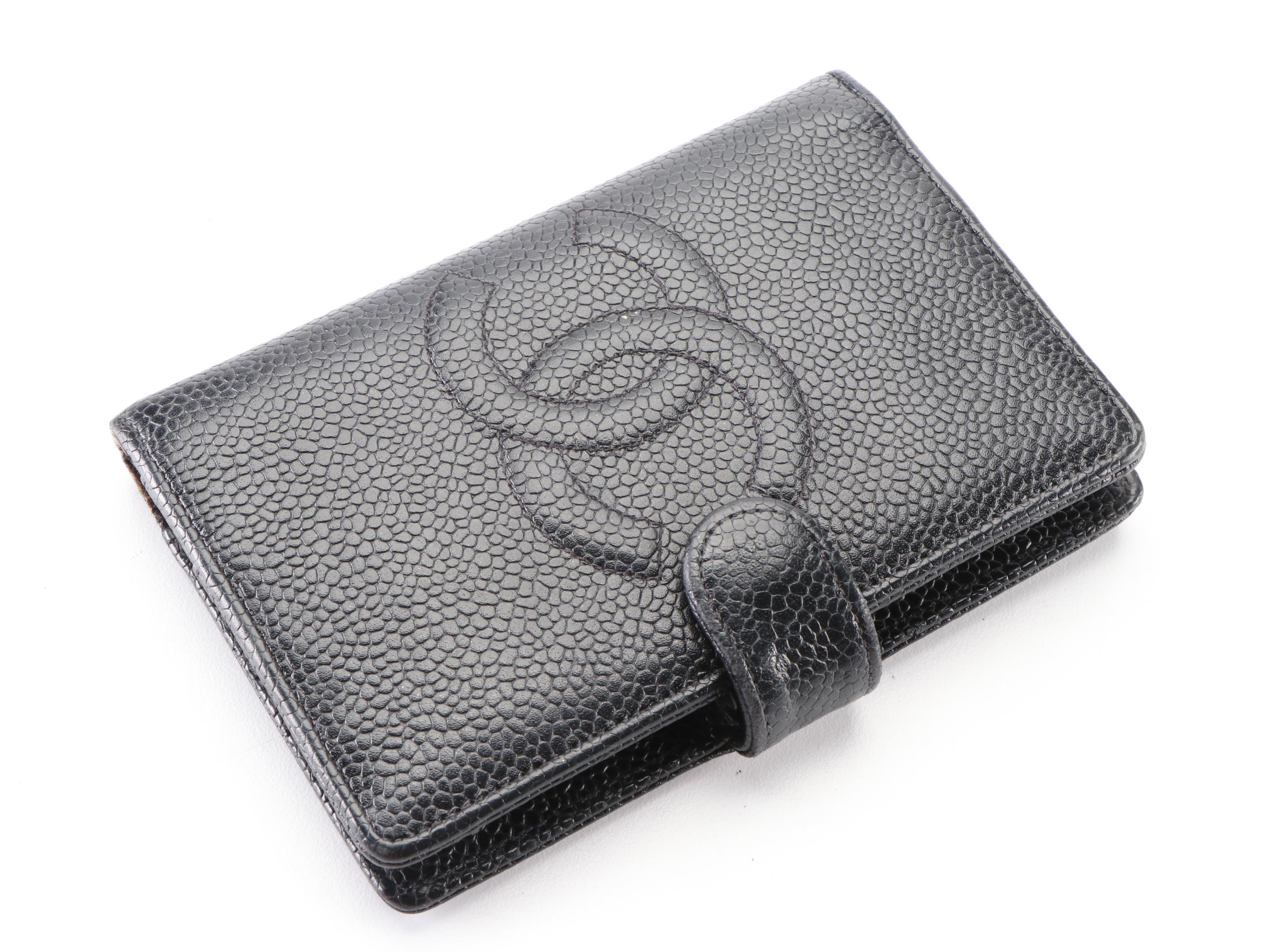 Chanel CC Pocket Agenda Cover in Nero Caviar Leather