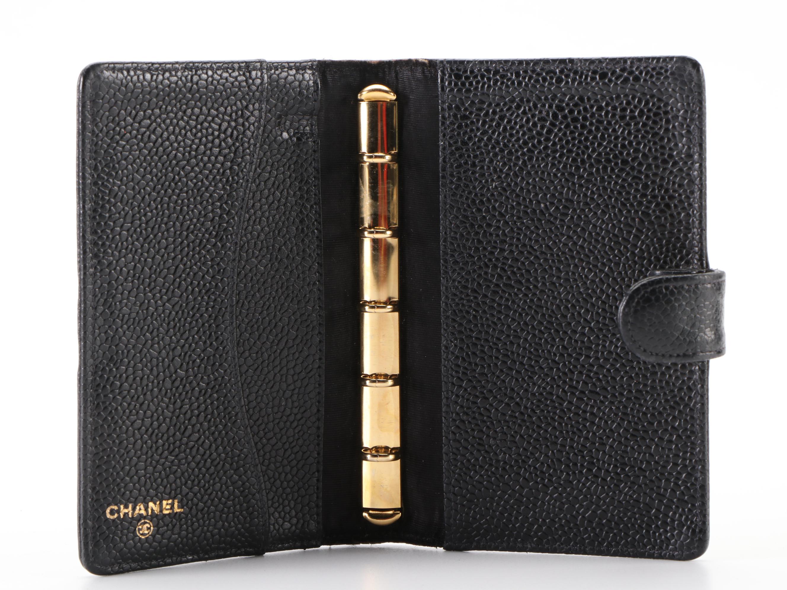 Chanel CC Pocket Agenda Cover in Nero Caviar Leather