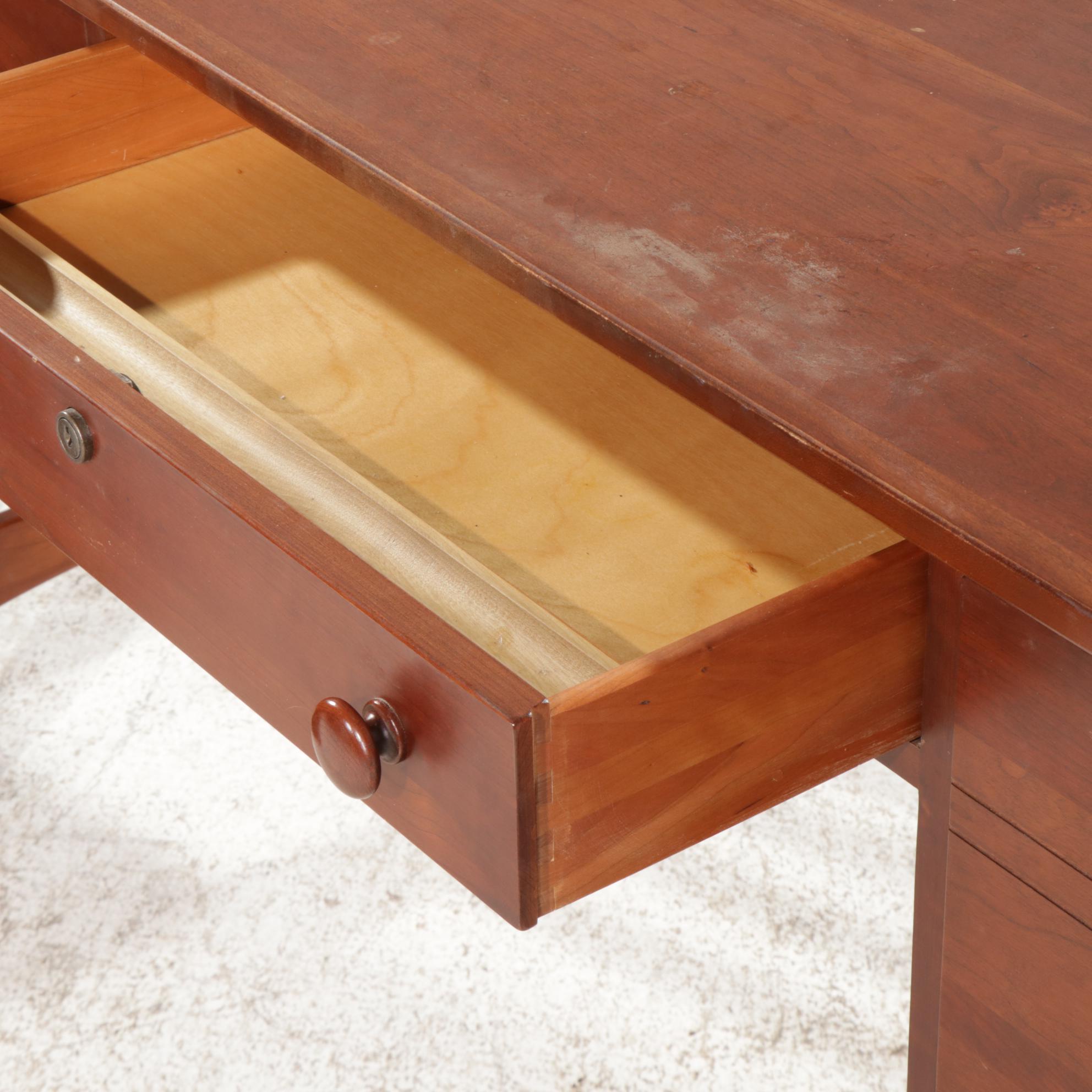 Ethan Allen Craftsman Style Cherry Desk and Cabinet, Late 20th Century