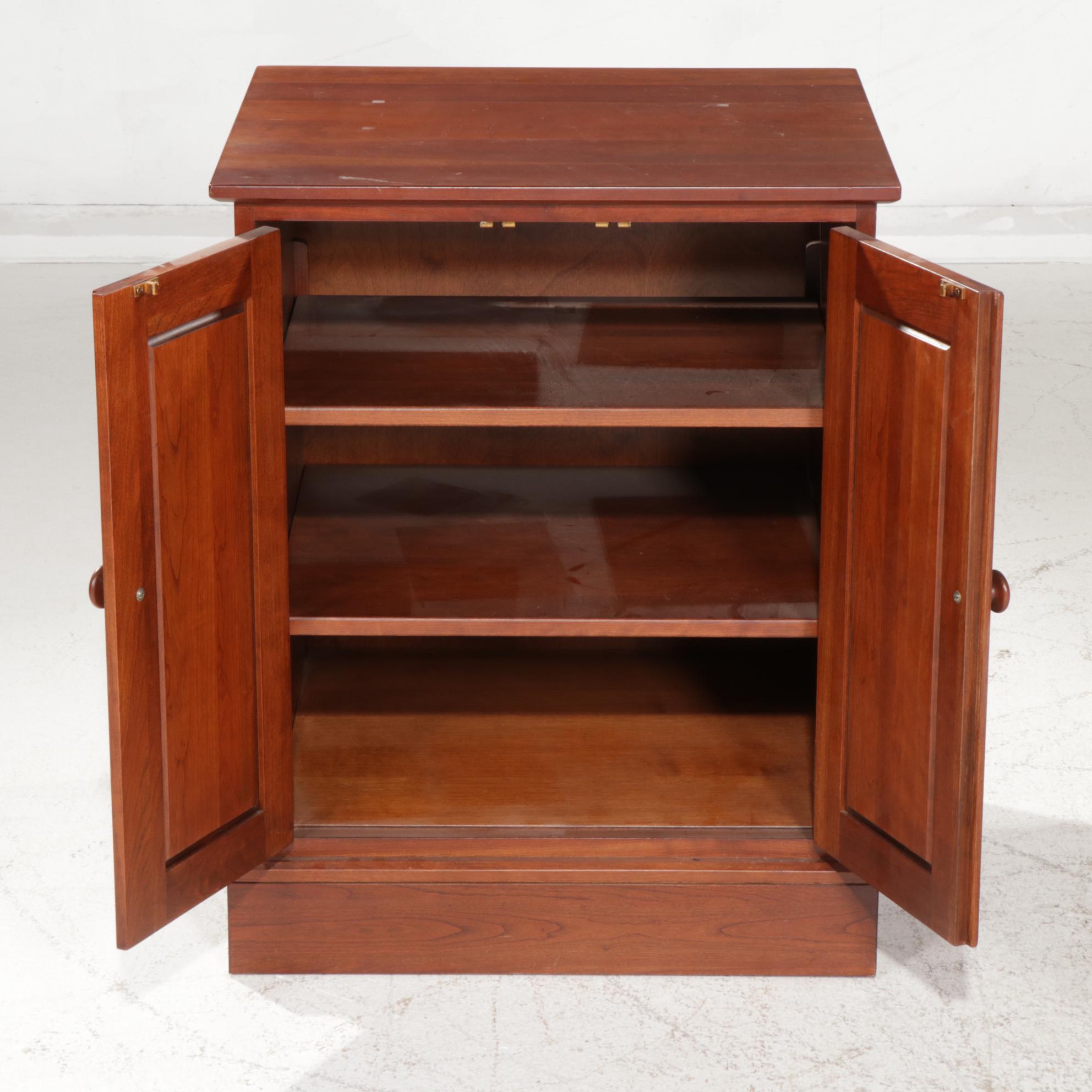 Ethan Allen Craftsman Style Cherry Desk and Cabinet, Late 20th Century