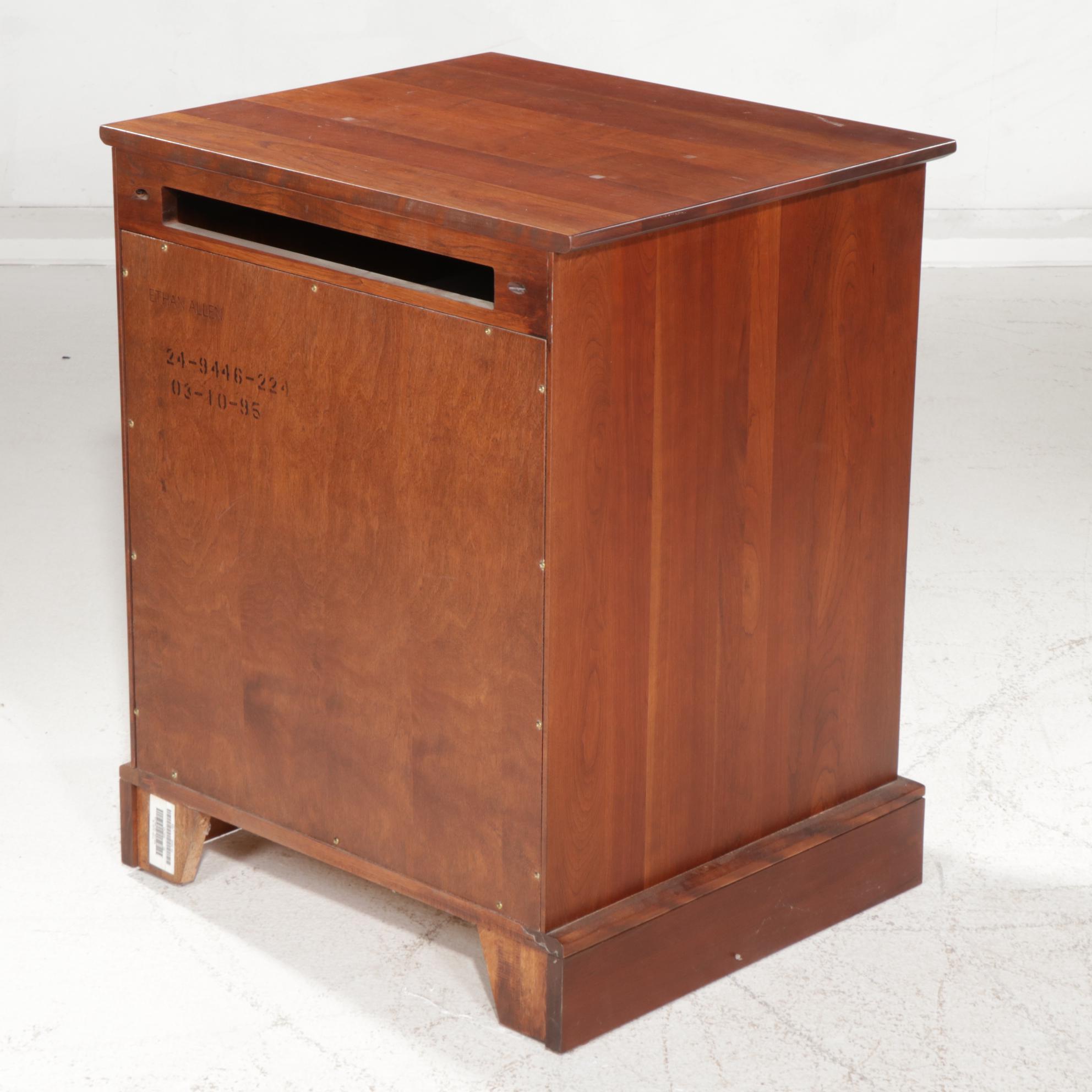 Ethan Allen Craftsman Style Cherry Desk and Cabinet, Late 20th Century