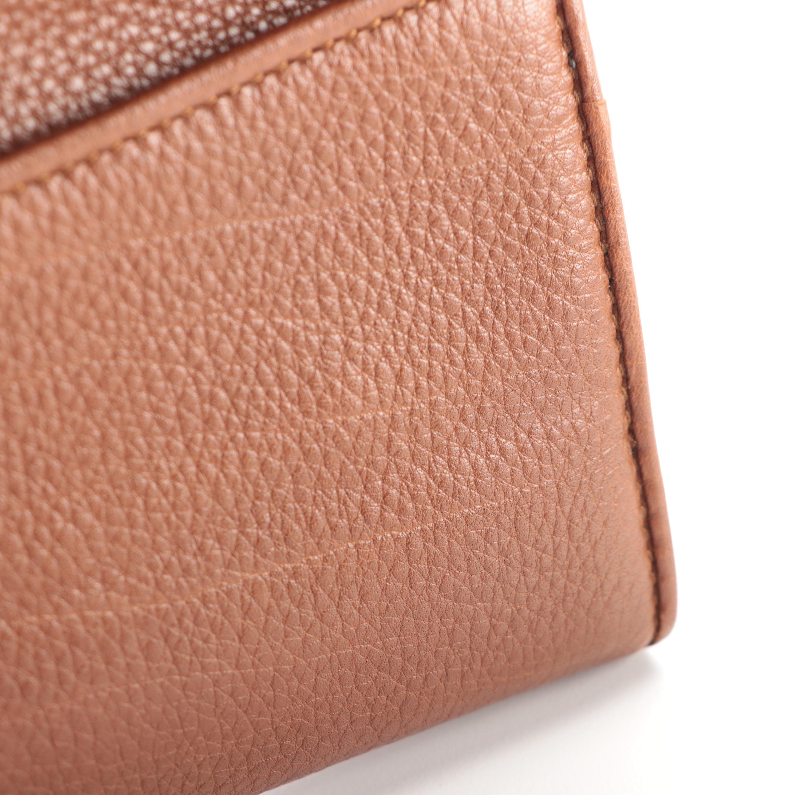 Gucci GG Long Wallet in Brown Pebble Grain Leather with Box