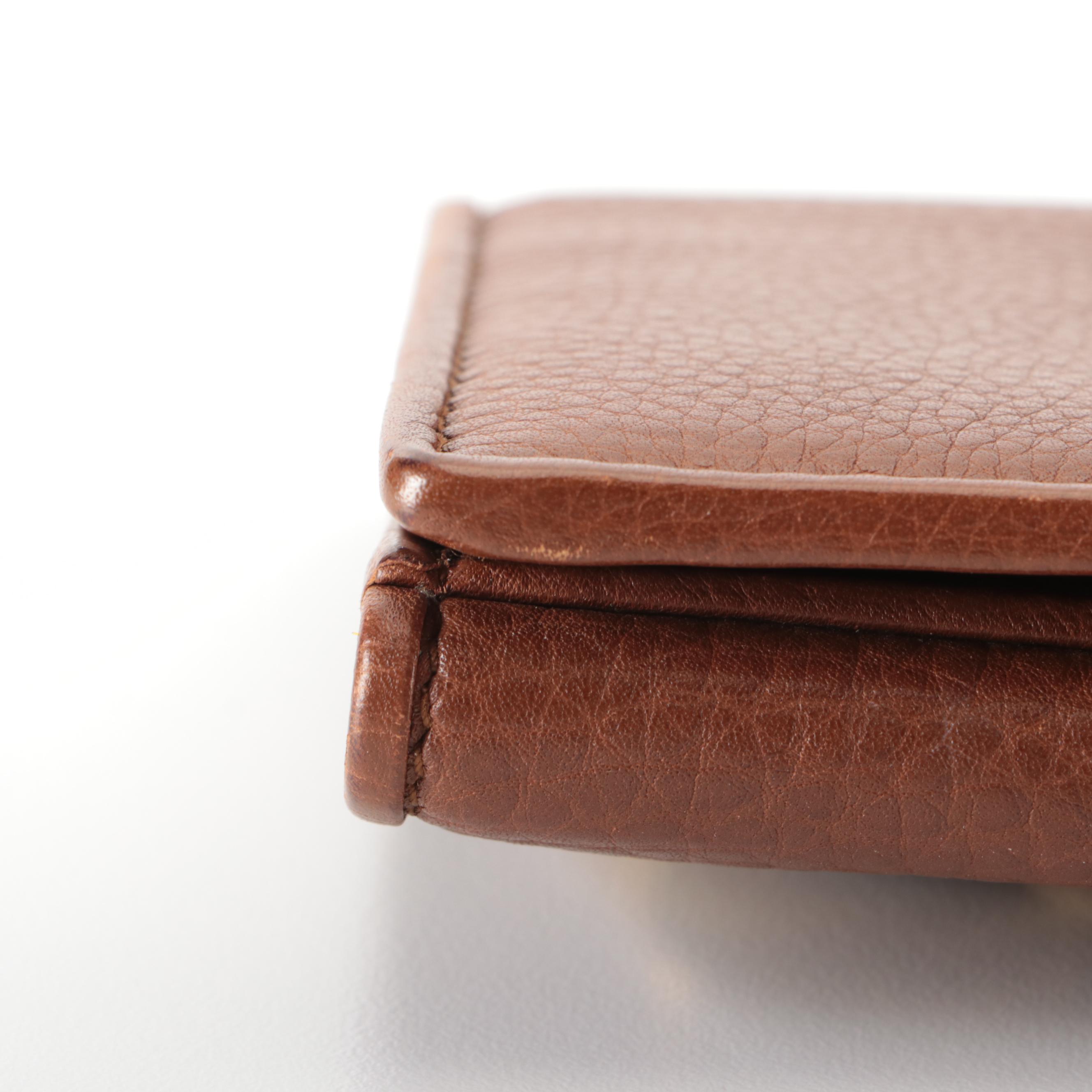 Gucci GG Long Wallet in Brown Pebble Grain Leather with Box