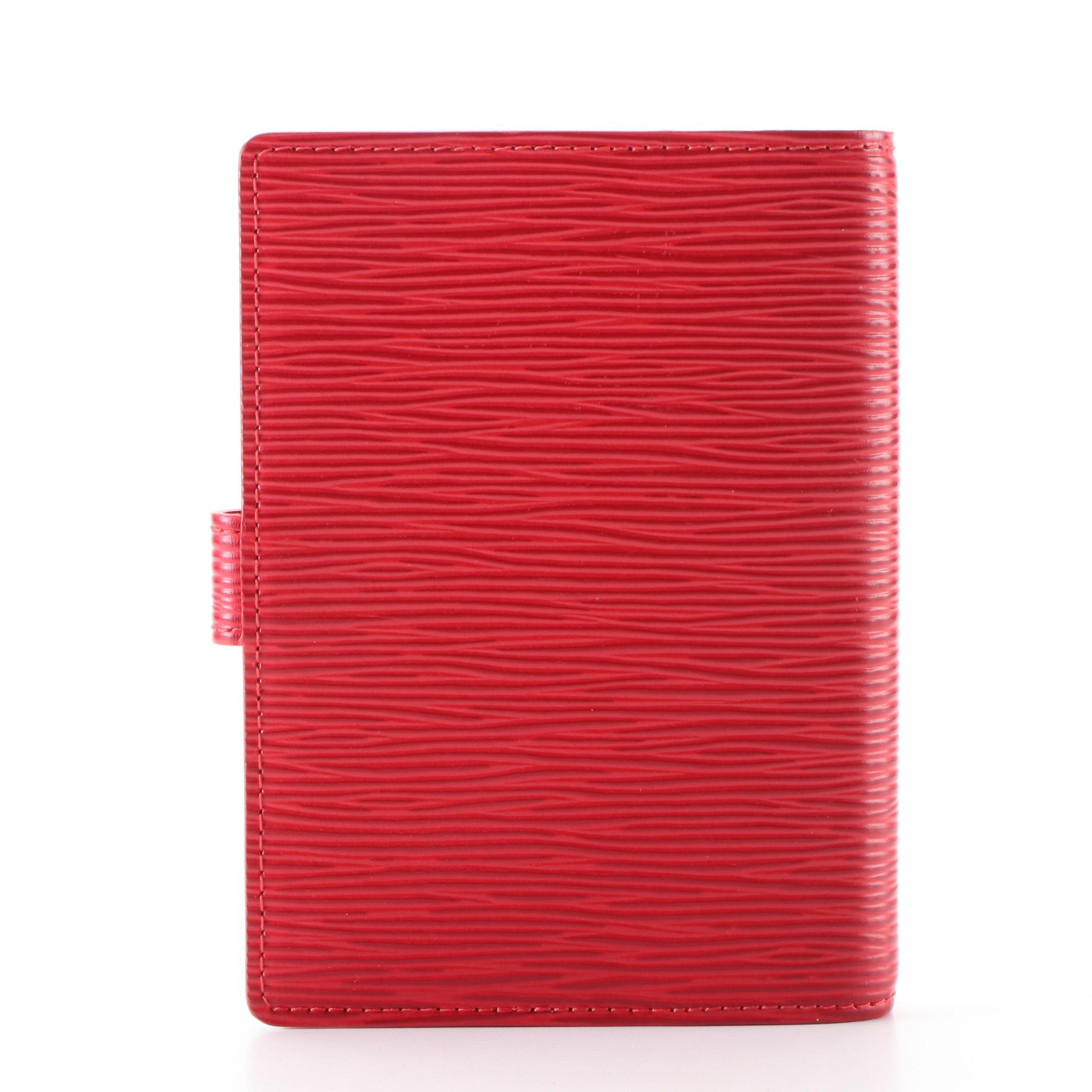 Louis Vuitton 6-Ring Agenda Planner Cover in Red Epi Leather