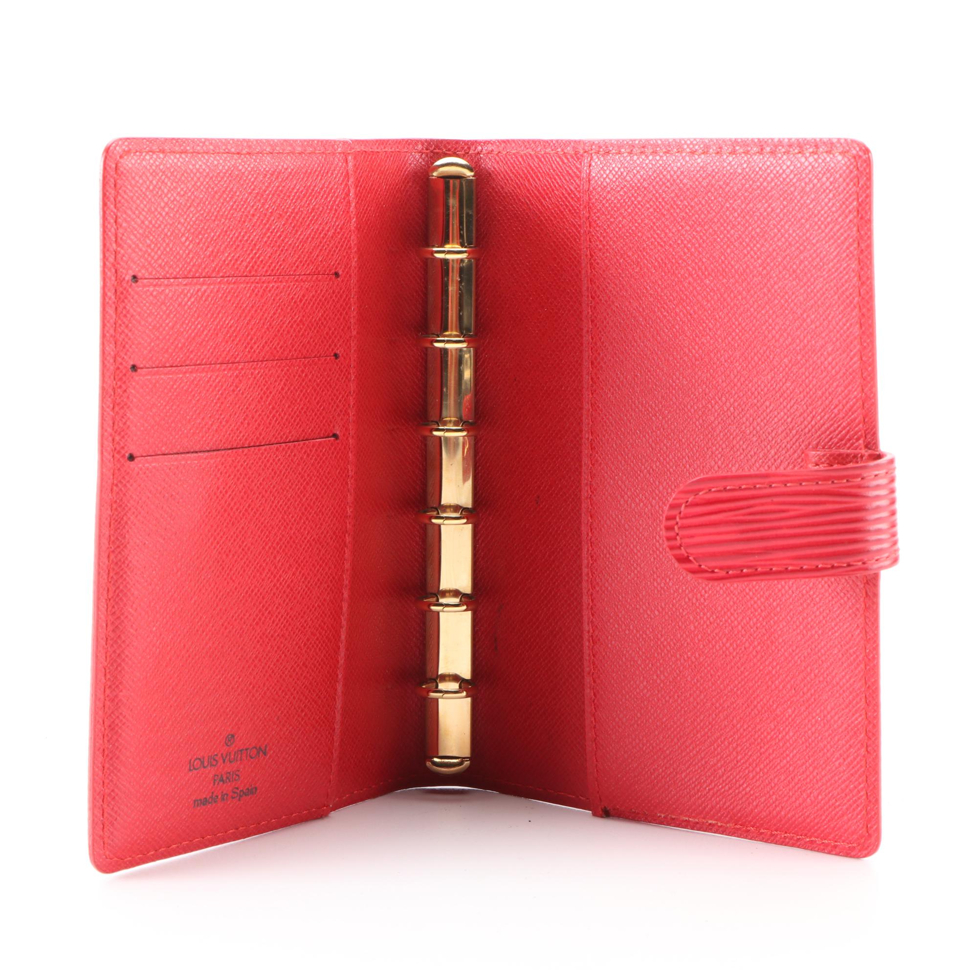 Louis Vuitton 6-Ring Agenda Planner Cover in Red Epi Leather