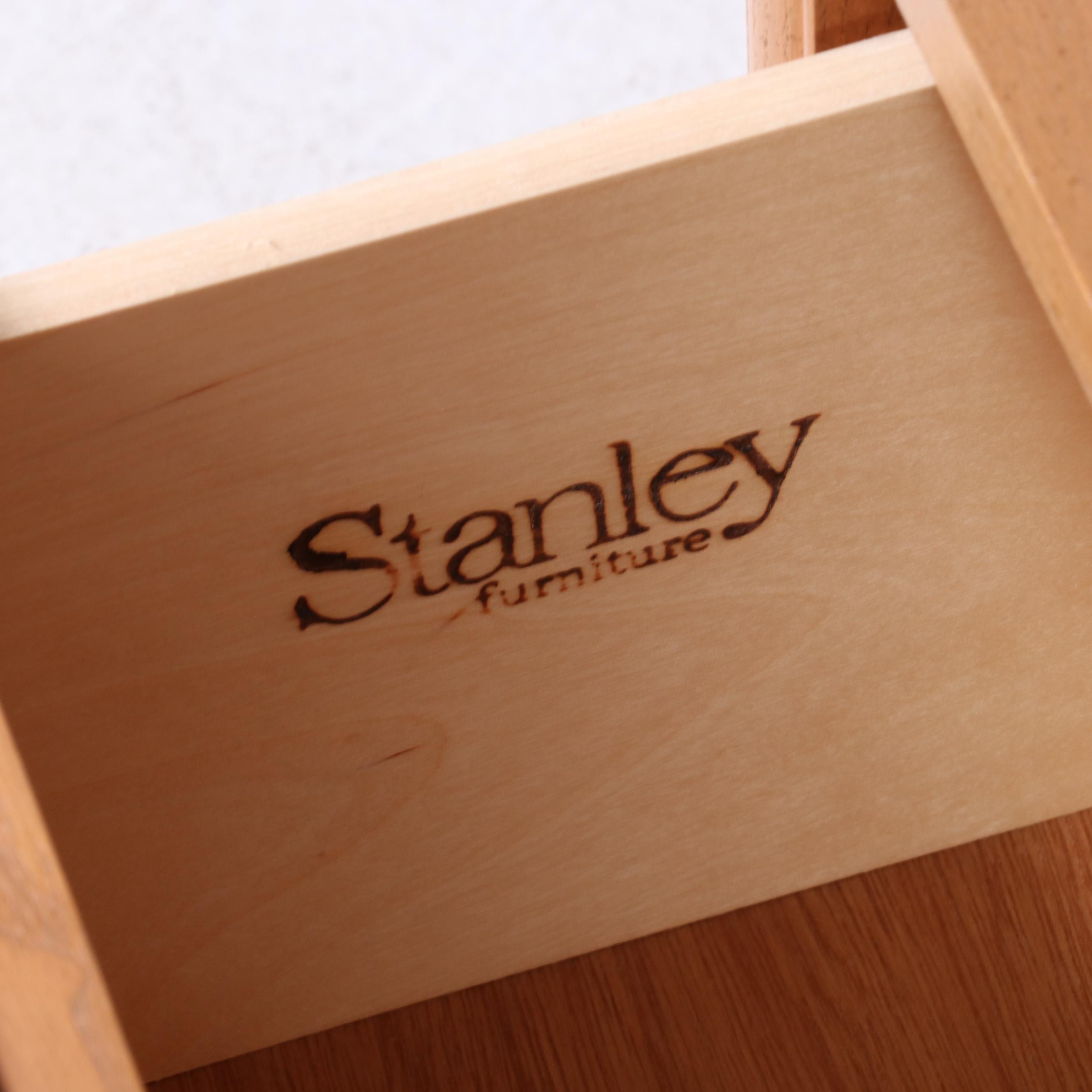 2/4 Stanley Furniture Neoclassical Style Oak Nightstand