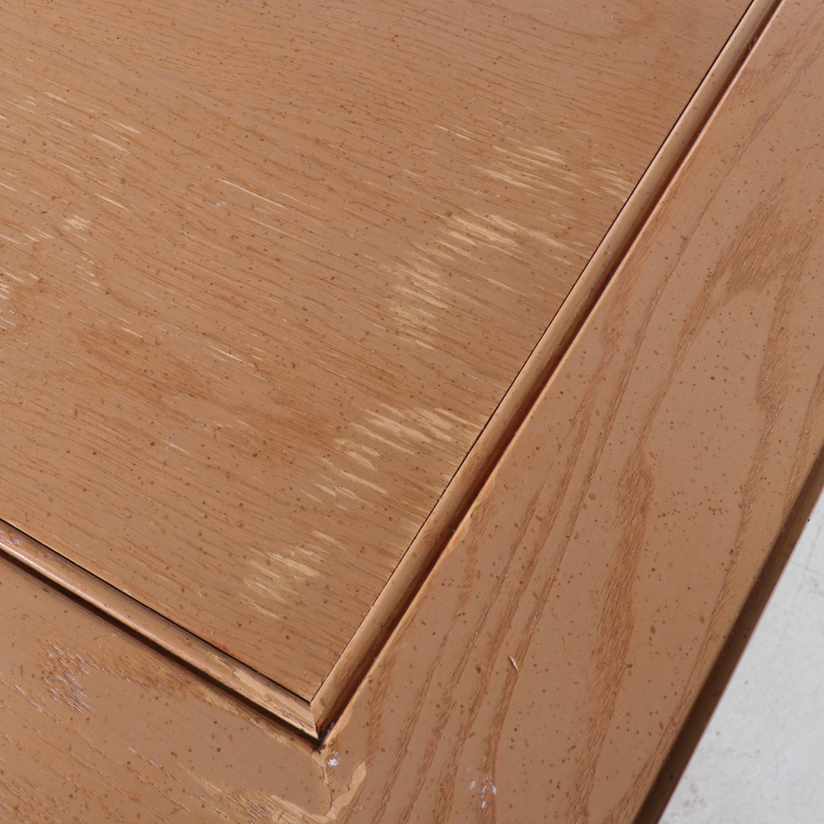 2/4 Stanley Furniture Neoclassical Style Oak Nightstand