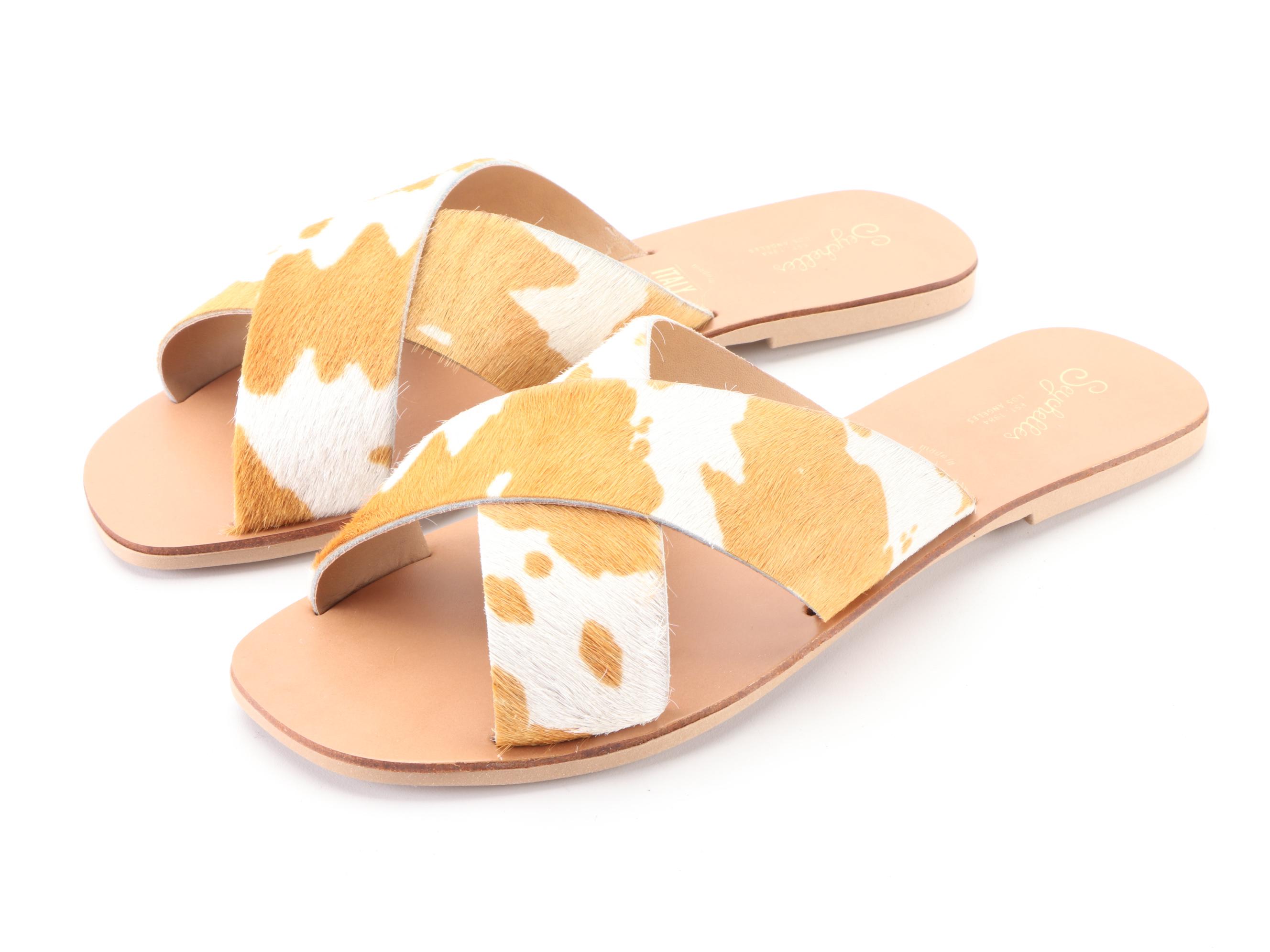 Tory Burch Flats and Embellished Sandals with Seychelles Cow Print Slides