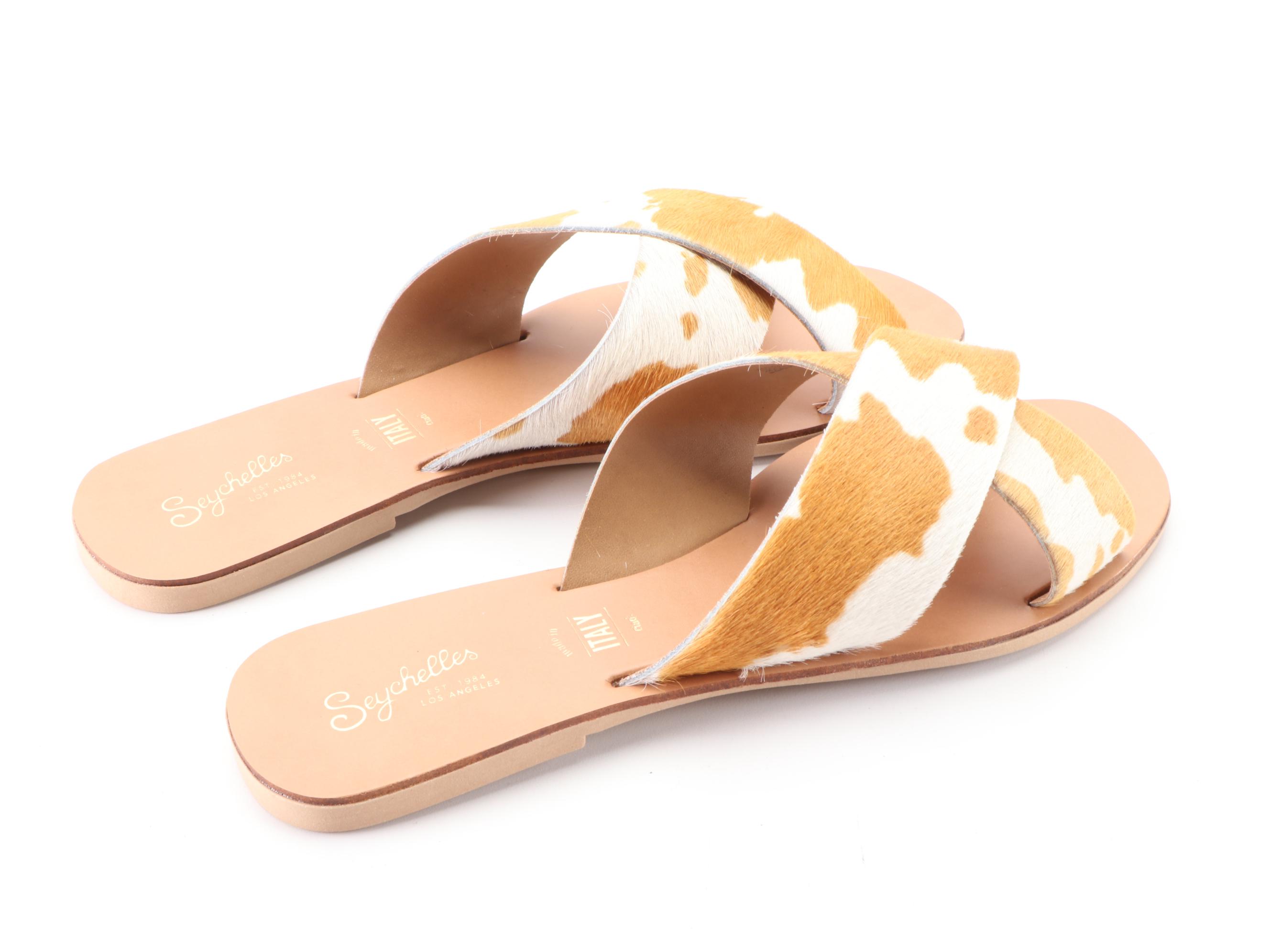 Tory Burch Flats and Embellished Sandals with Seychelles Cow Print Slides
