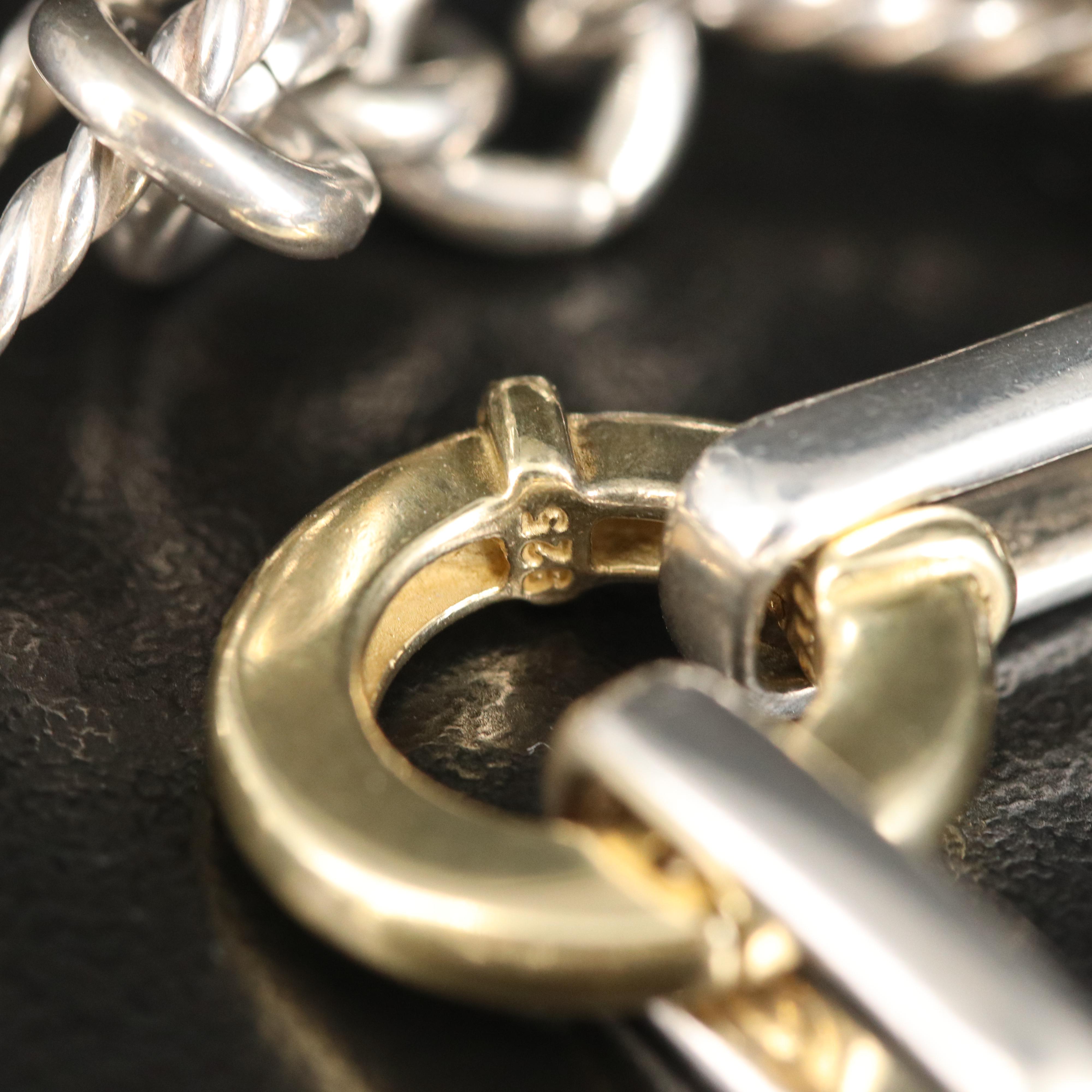 David Yurman Sterling Figaro Chain Necklace with 18K Clasp