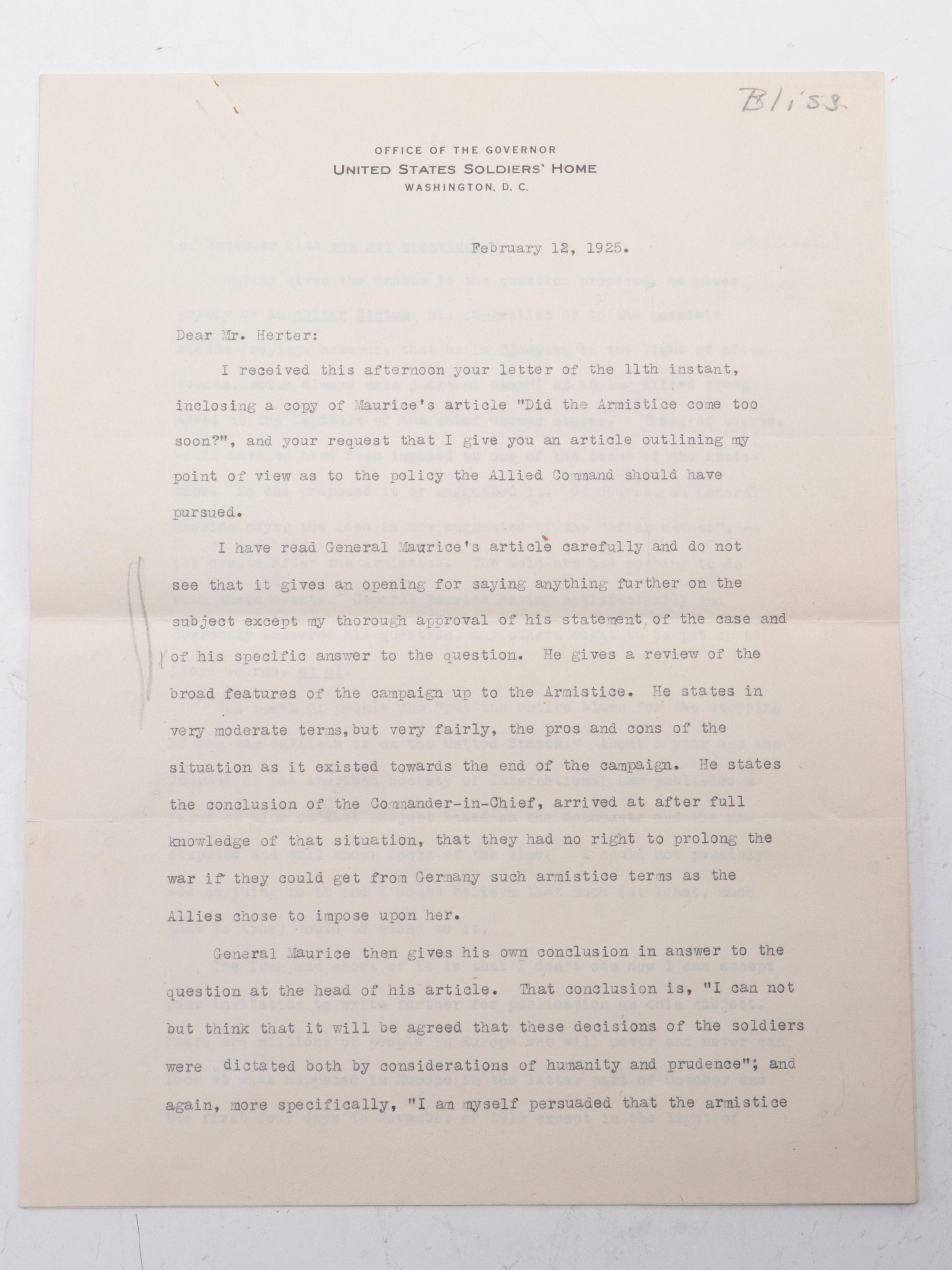 Treaty of Versailles Archive Featuring Edition Presented to Gen. Tasker H. Bliss