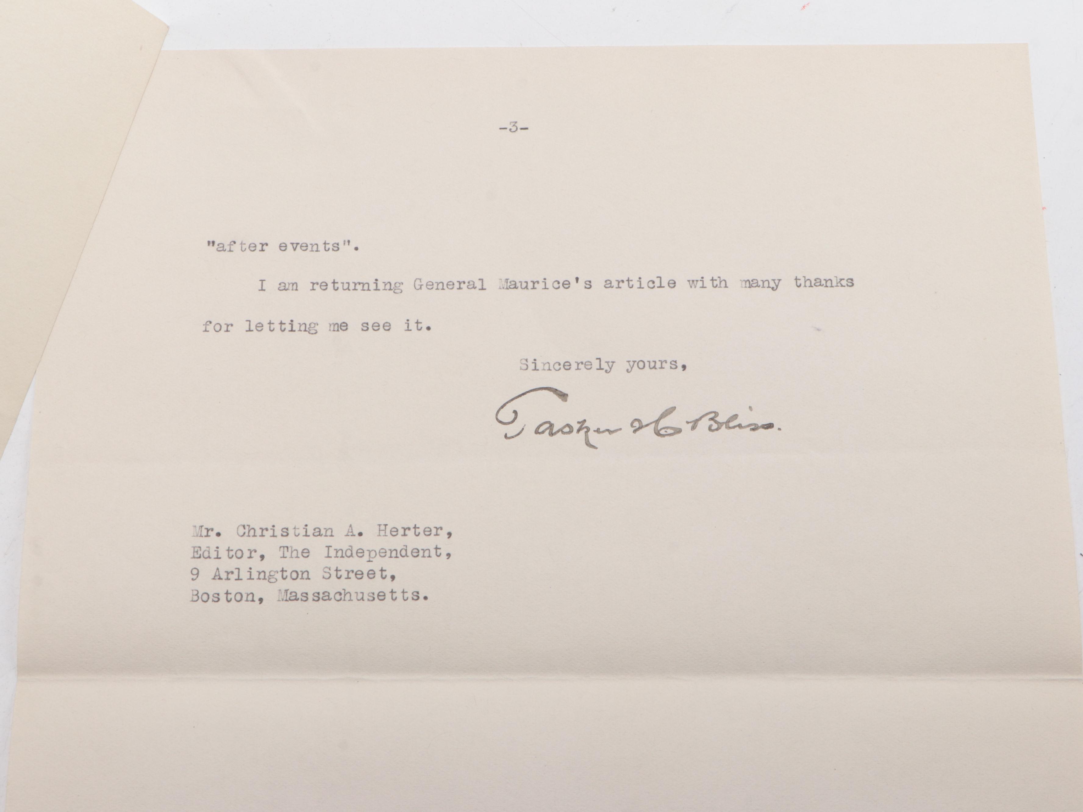 Treaty of Versailles Archive Featuring Edition Presented to Gen. Tasker H. Bliss