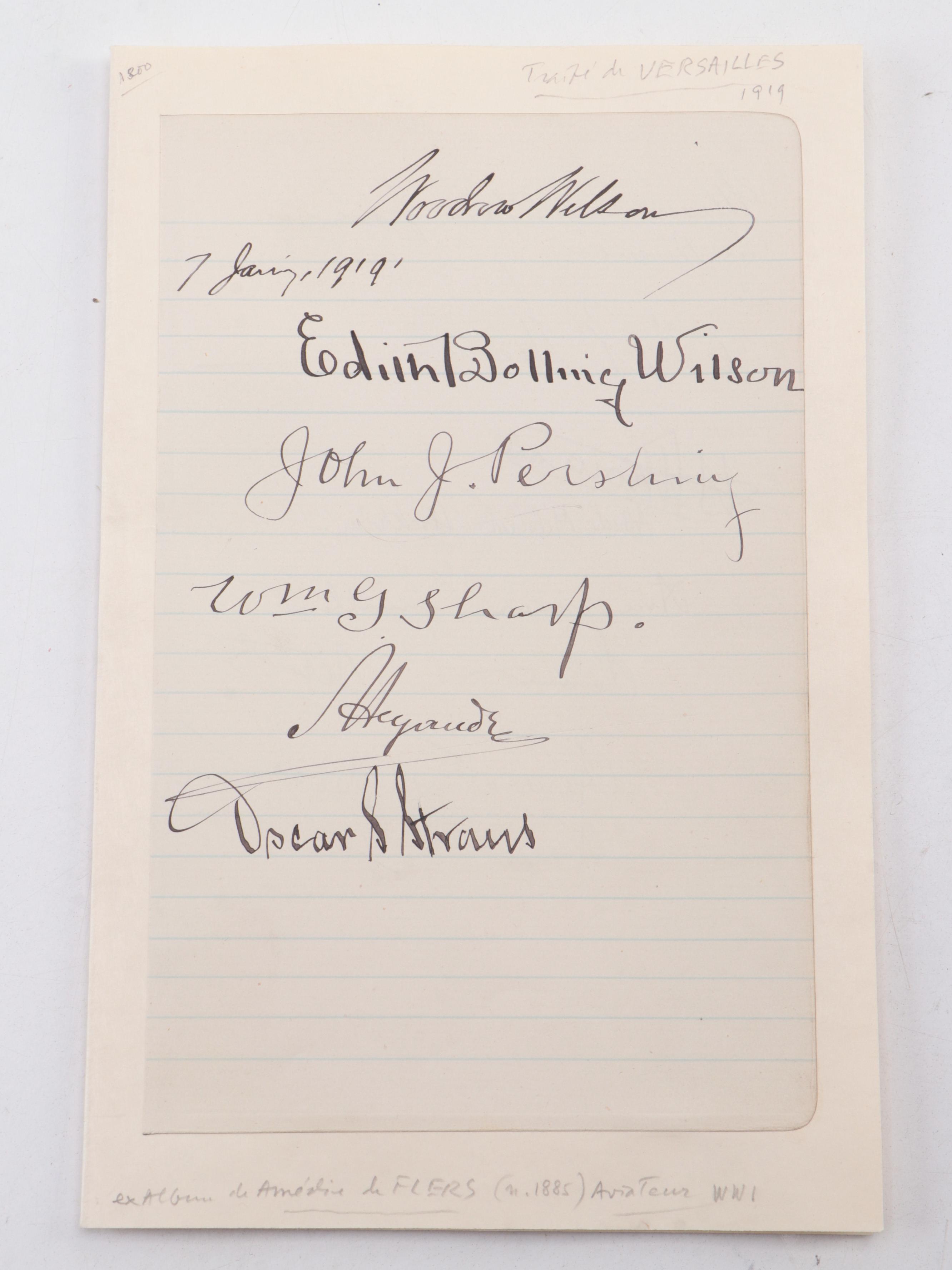 Treaty of Versailles Archive Featuring Edition Presented to Gen. Tasker H. Bliss