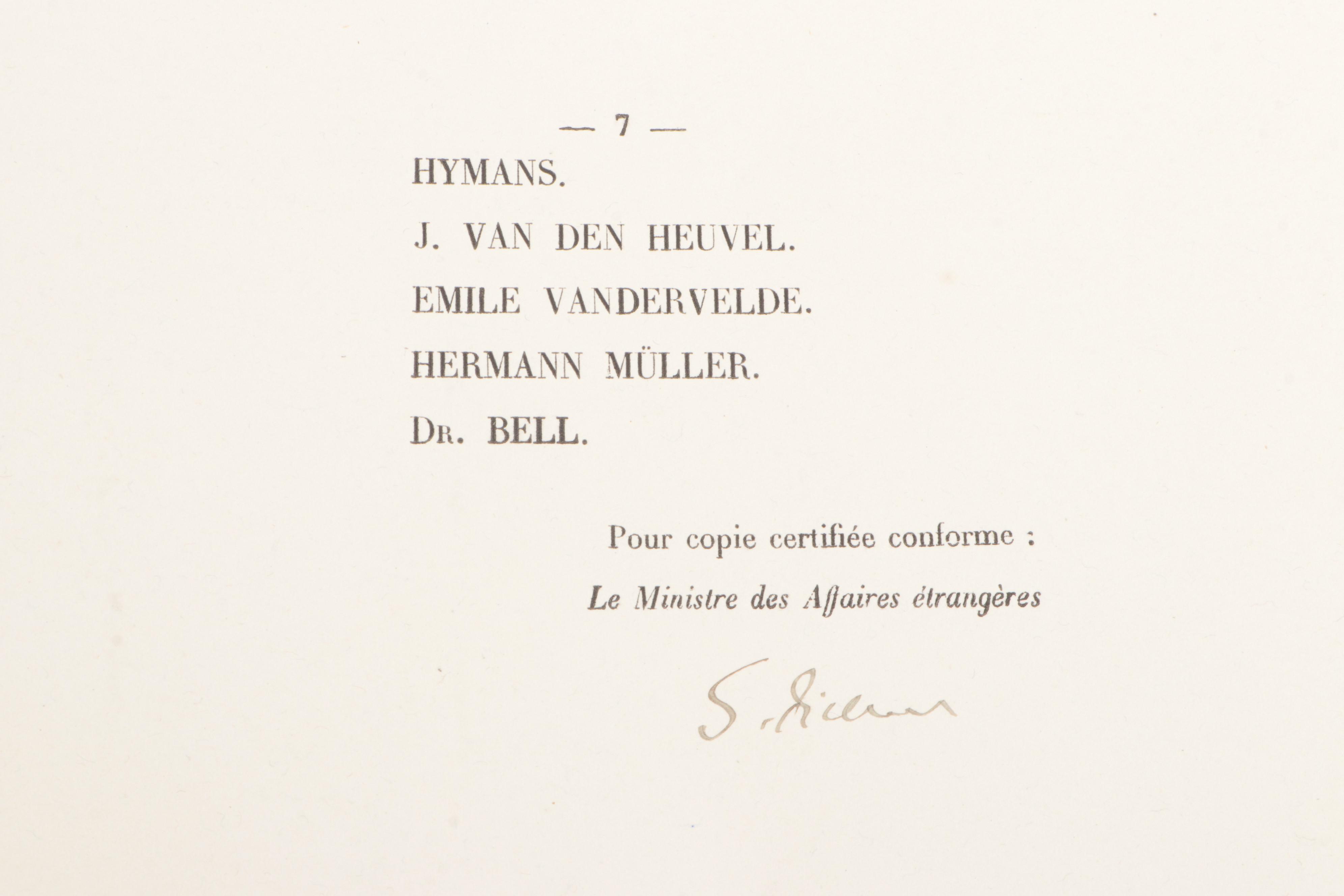 Treaty of Versailles Archive Featuring Edition Presented to Gen. Tasker H. Bliss